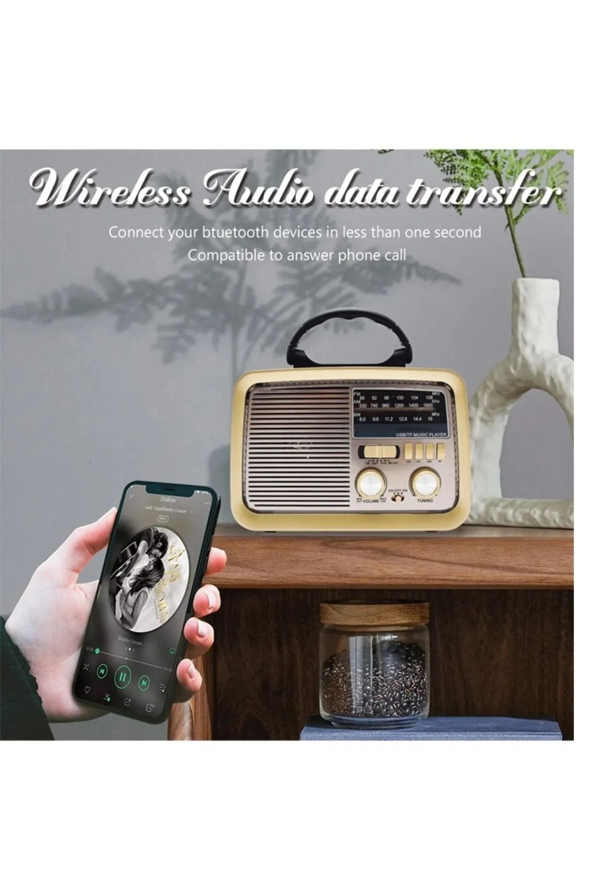 TOSCANA U-A portable radio that works with Bluetooth technology  and contains a flashlight 5