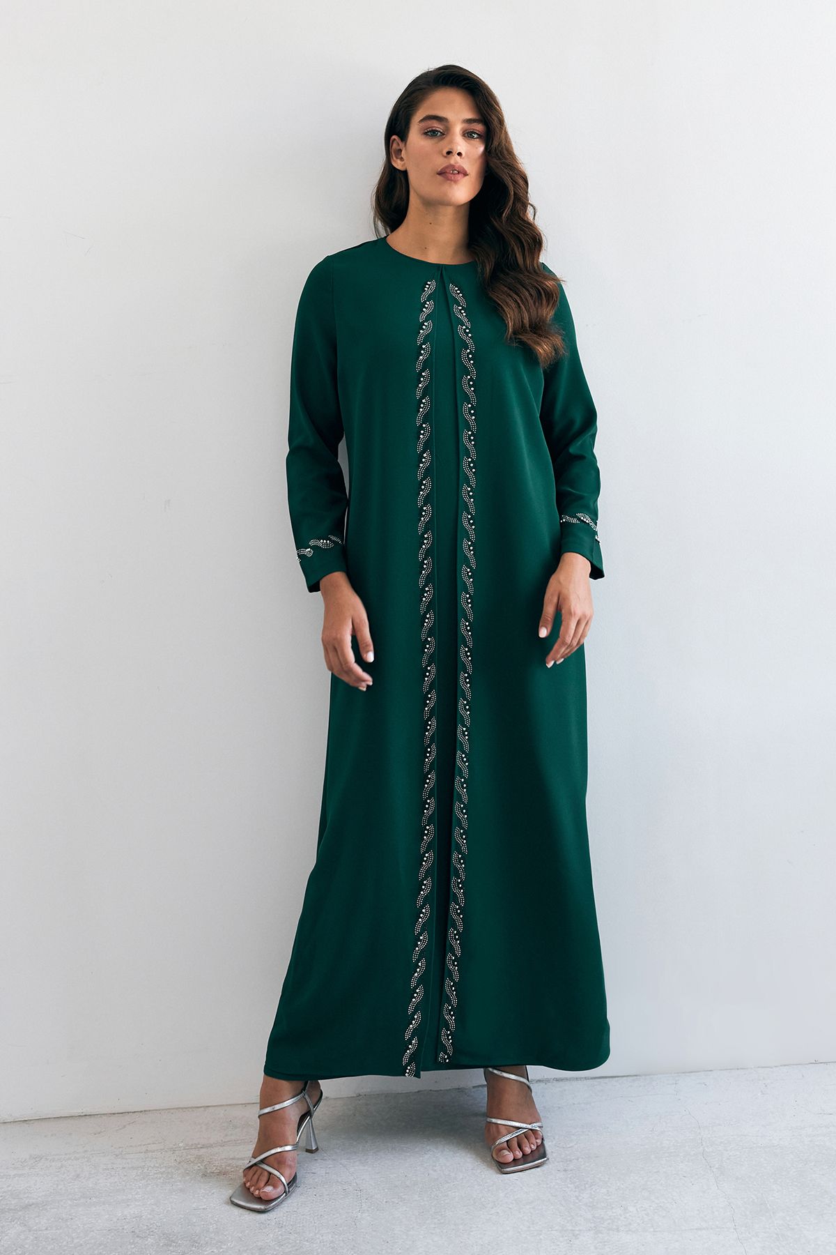 VAVİNOR-Lara Plus Size Evening Dress - Khaki 4
