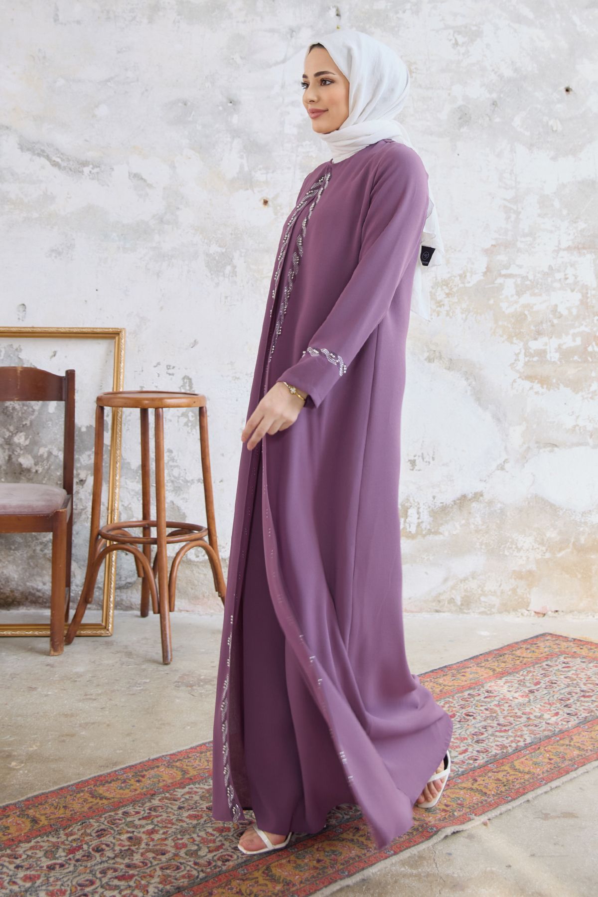 VAVİNOR-Lara Plus Size Evening Dress - Lilac 2