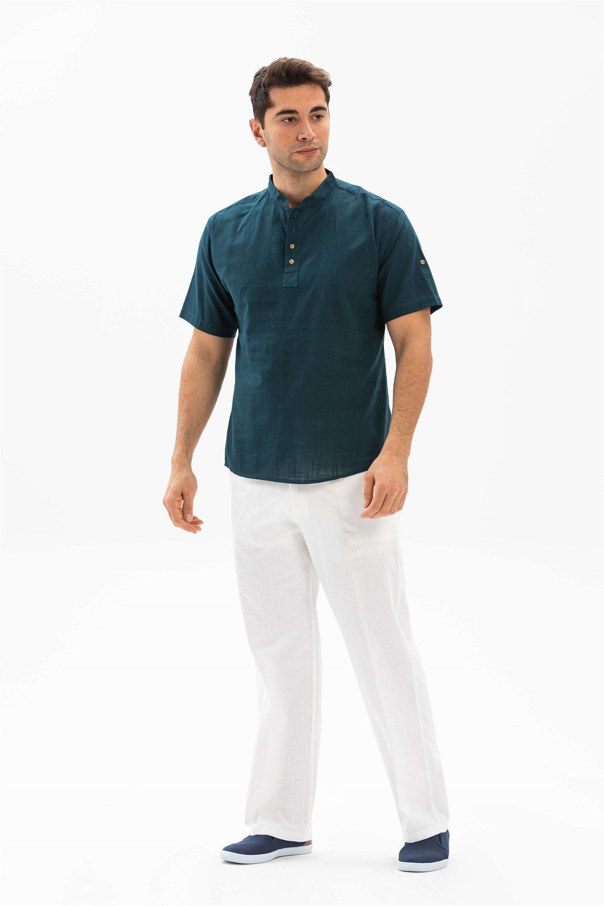 Eliş Şile Bezi-Men's Summan T-Shirt Half Burning Clism 3069 4