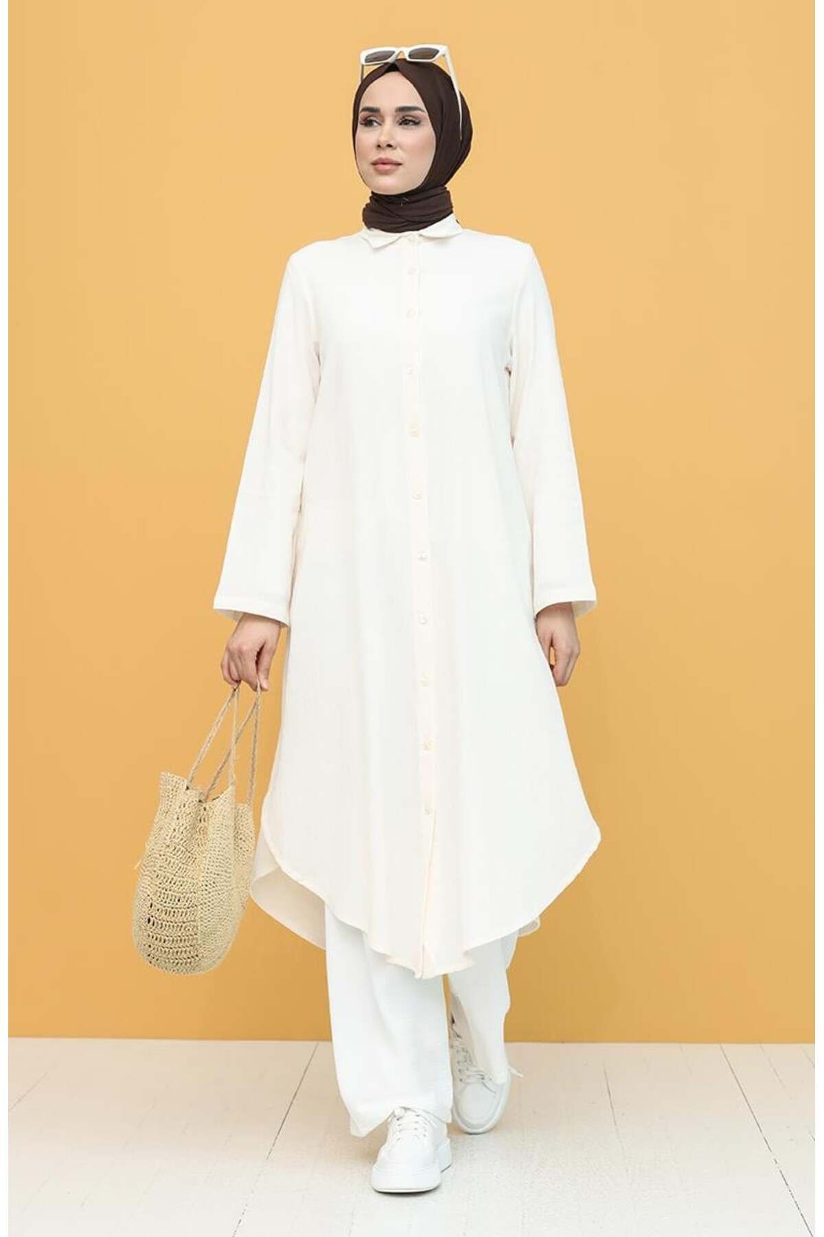 Eliş Şile Bezi-Edanur Sile Cloth Seasonal and Summer Tunic Cream Cream 4