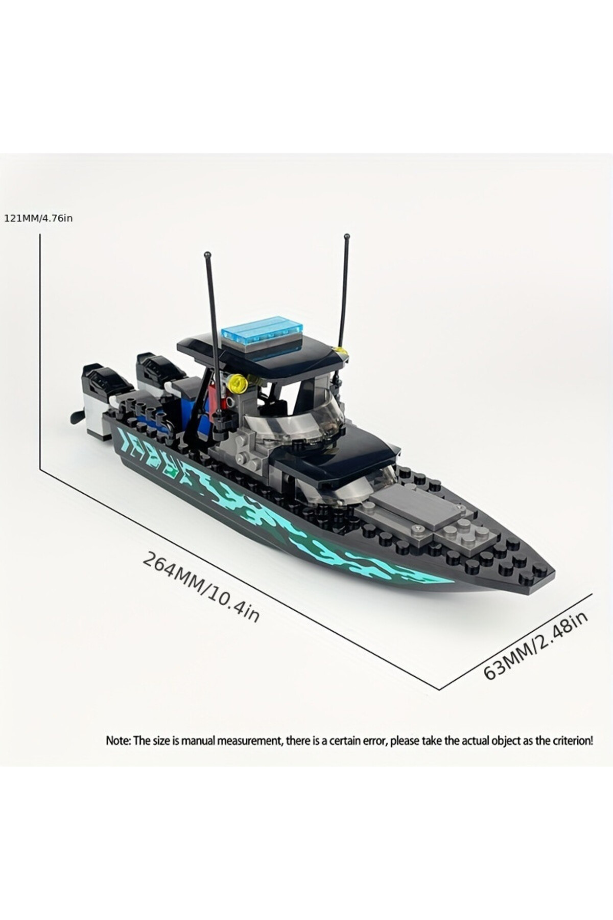 J089C ۸۹ عددی پلیس شهری موک سوات استتار سیاه قایق سرعت دریایی قایق تهاجمی مدل، پازل کوچک Bui