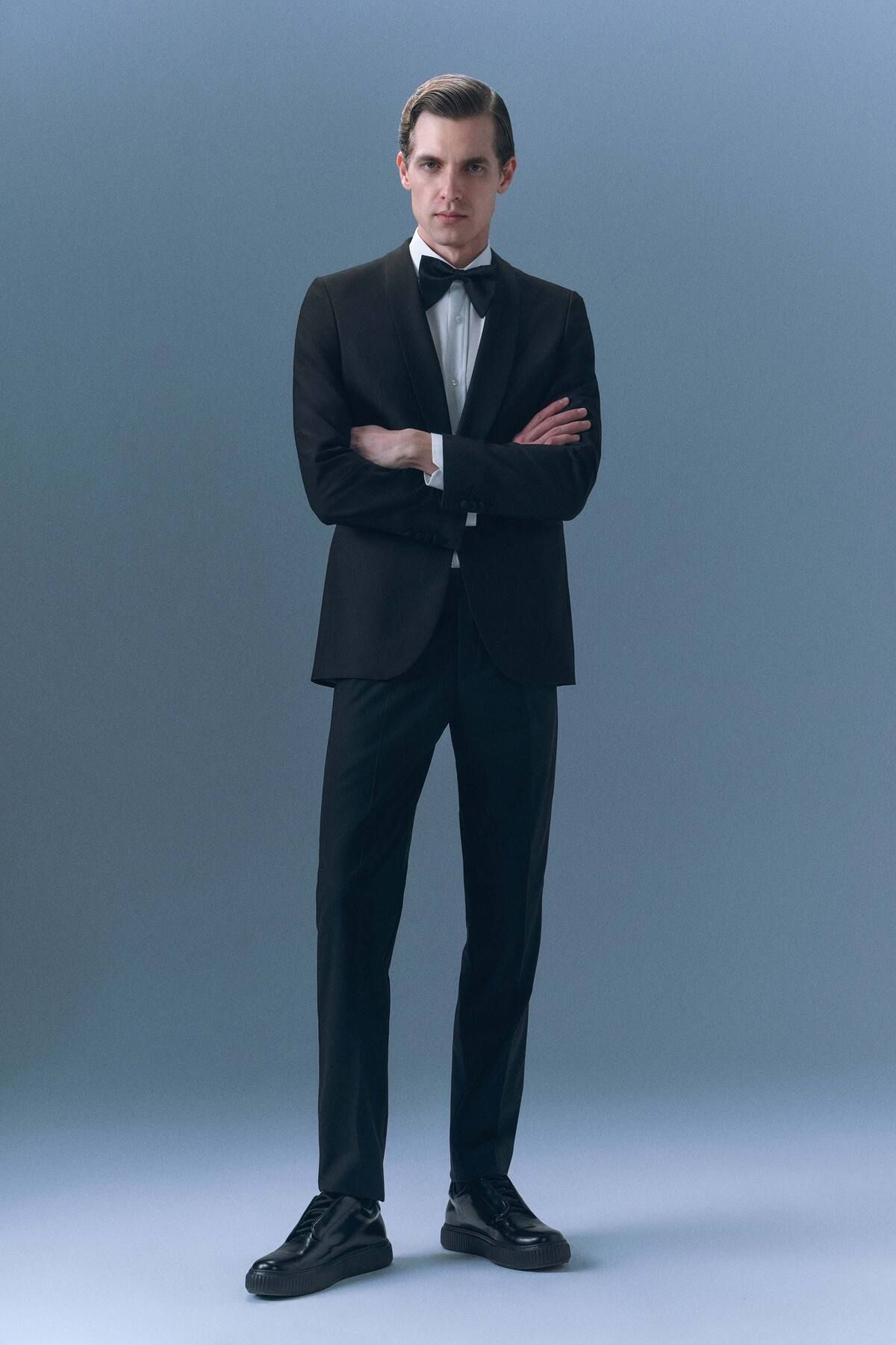 Tween Slim Fit Siyah Smokin Takim