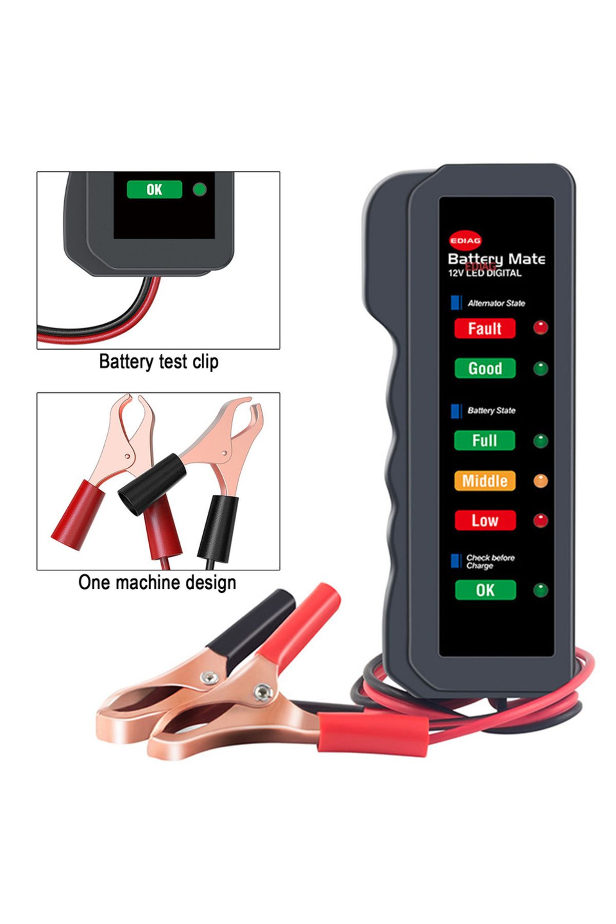 Choice-Mini 12V Car Battery Tester Digital Alternator Tester 6 LED Lights Display Car Diagnostic Tool Au... 3