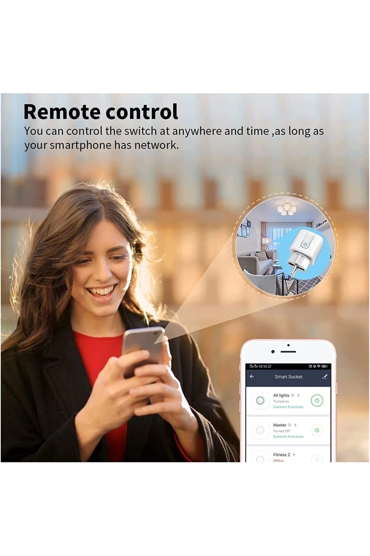 STARCREST-STARCREST 20A smart socket, Tuya Smart app, Child protection, Consumption monitoring, White 3