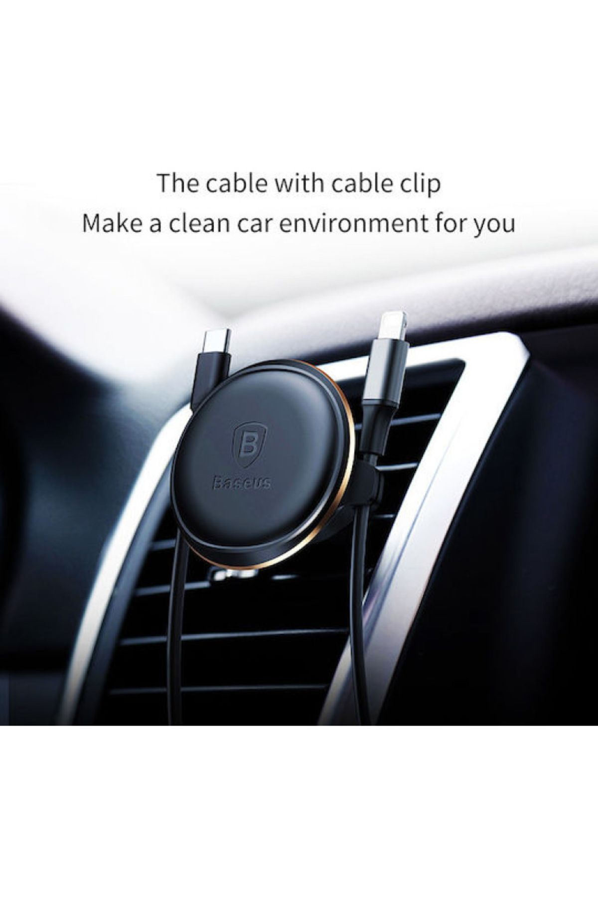 Baseus-Baseus Magnetic Air Vent Car Mount Holder with Cable Clip - Silver 6