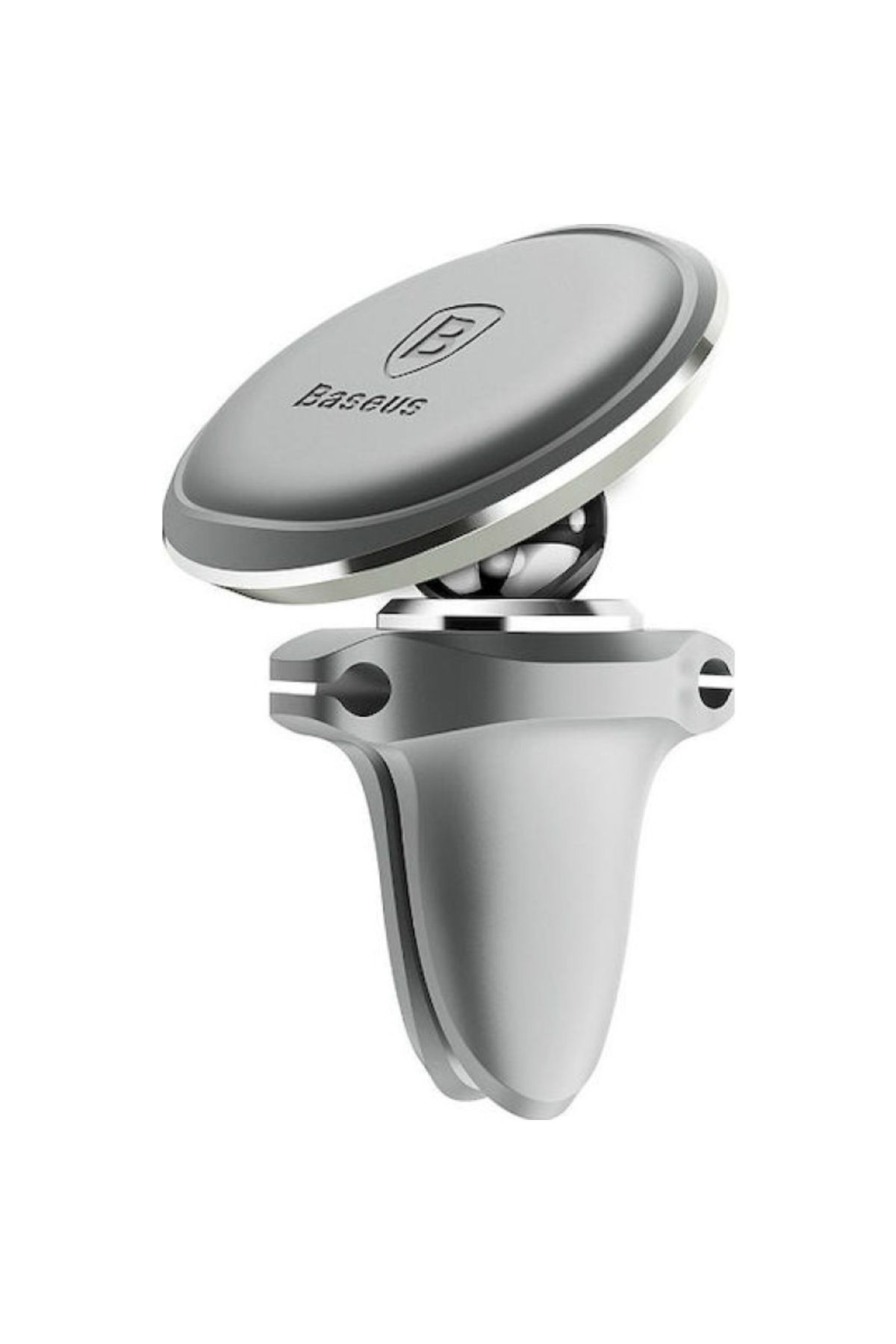 Baseus-Baseus Magnetic Air Vent Car Mount Holder with Cable Clip - Silver 1