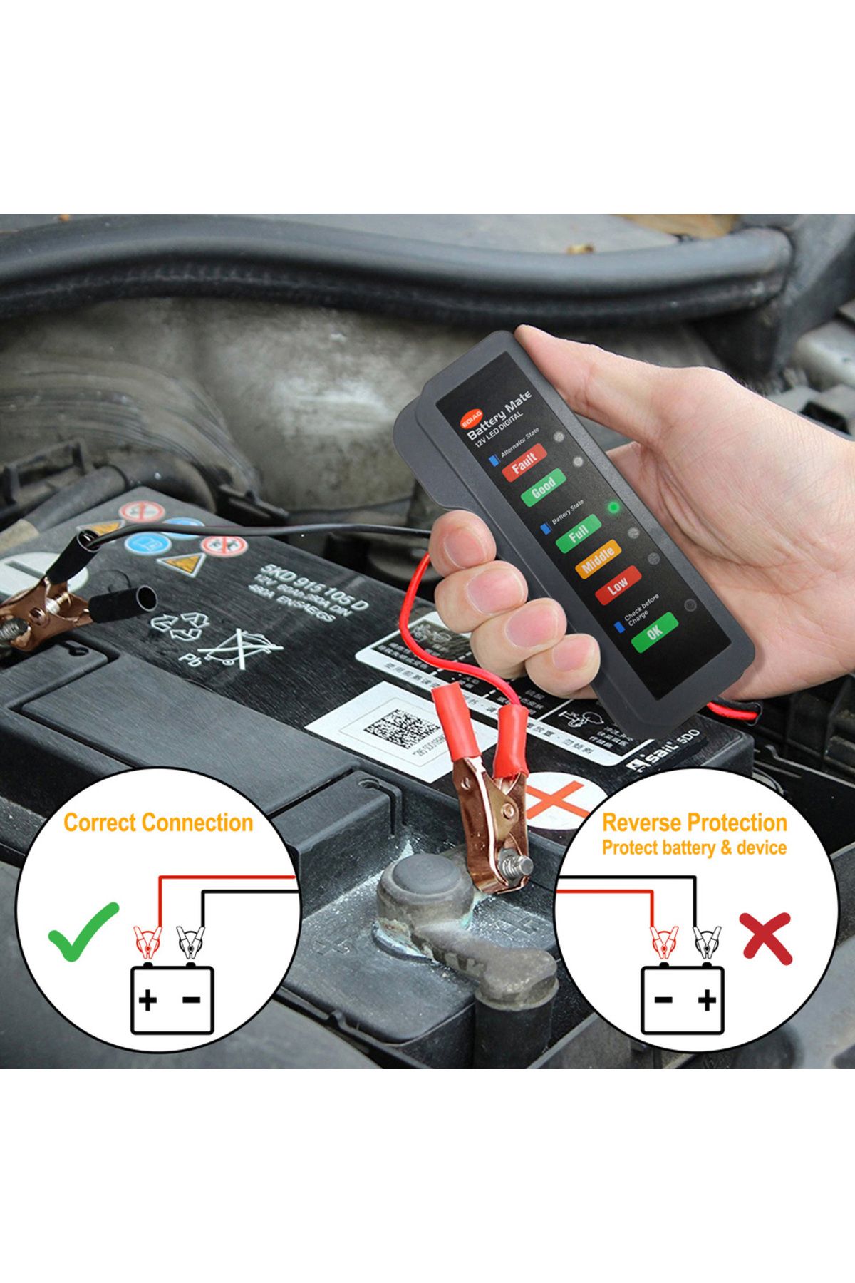 Choice-Mini 12V Car Battery Tester Digital Alternator Tester 6 LED Lights Display Car Diagnostic Tool Au... 5