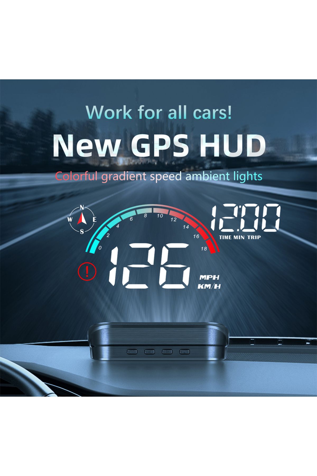RYSJM-AD M22 GPS HUD For All Cars Head Up Display Universal Digital GPS Speedometer LCD Projection On G... 3