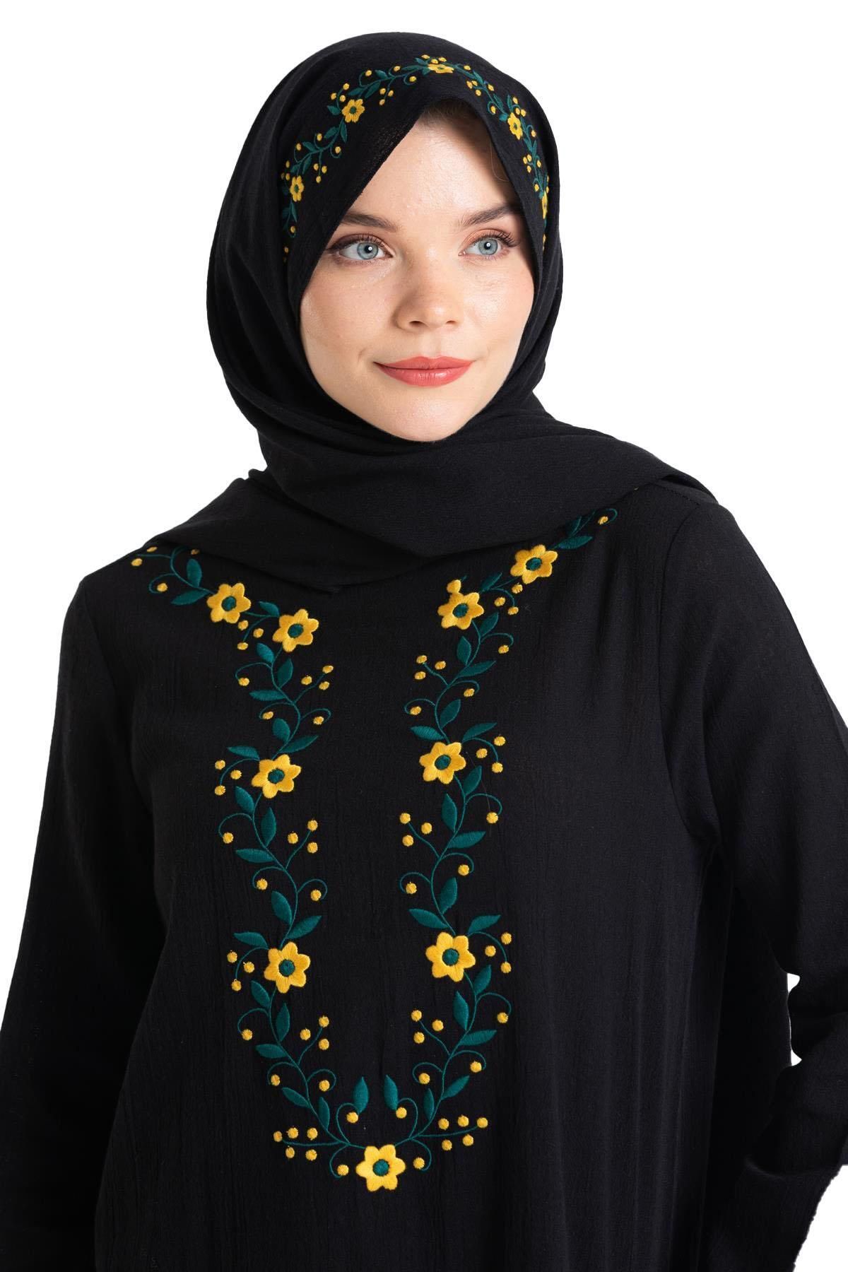 شال مشکی مردانه سیاه دوزی شیله پارچه چیگدم Eliş Şile Bezi