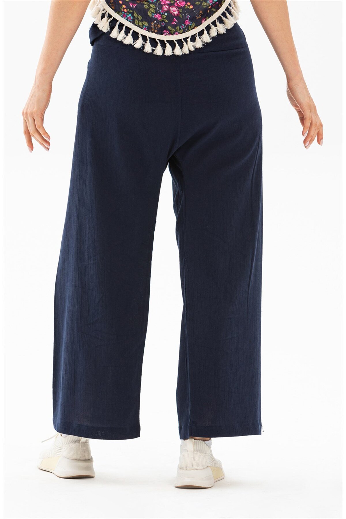 Eliş Şile Bezi-Pânză Şile pentru femei Thai Fisherman, pantaloni de vară și bleumarin Lcvt 5