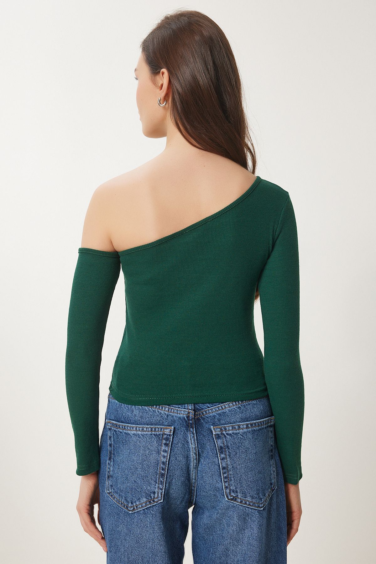Lovelyİstanbul-Open Shoulder Ribbed 2-Piece Knitted Blouse Red Green Ltg0002 8