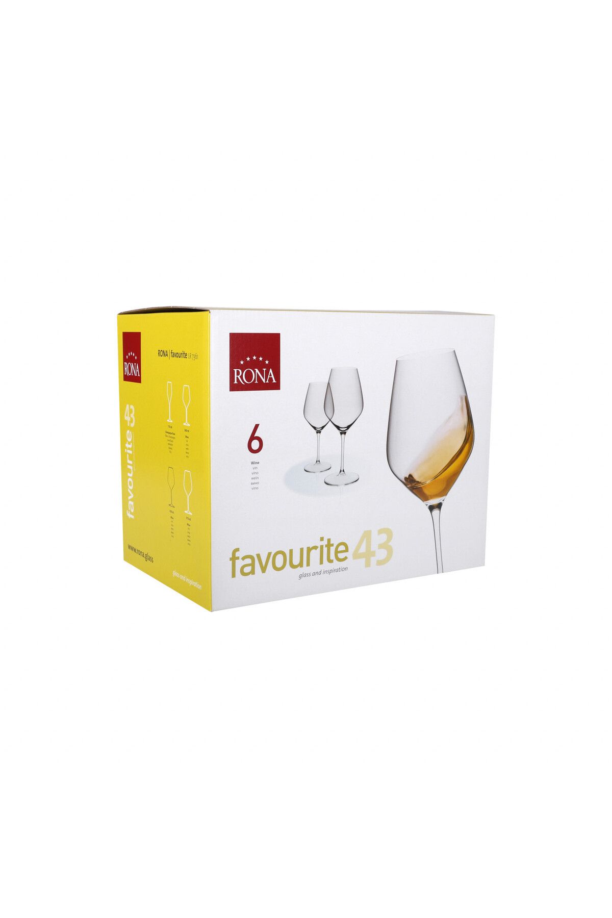 RONA-Set of 6 wine glasses 430ml, glass, Favourite 4