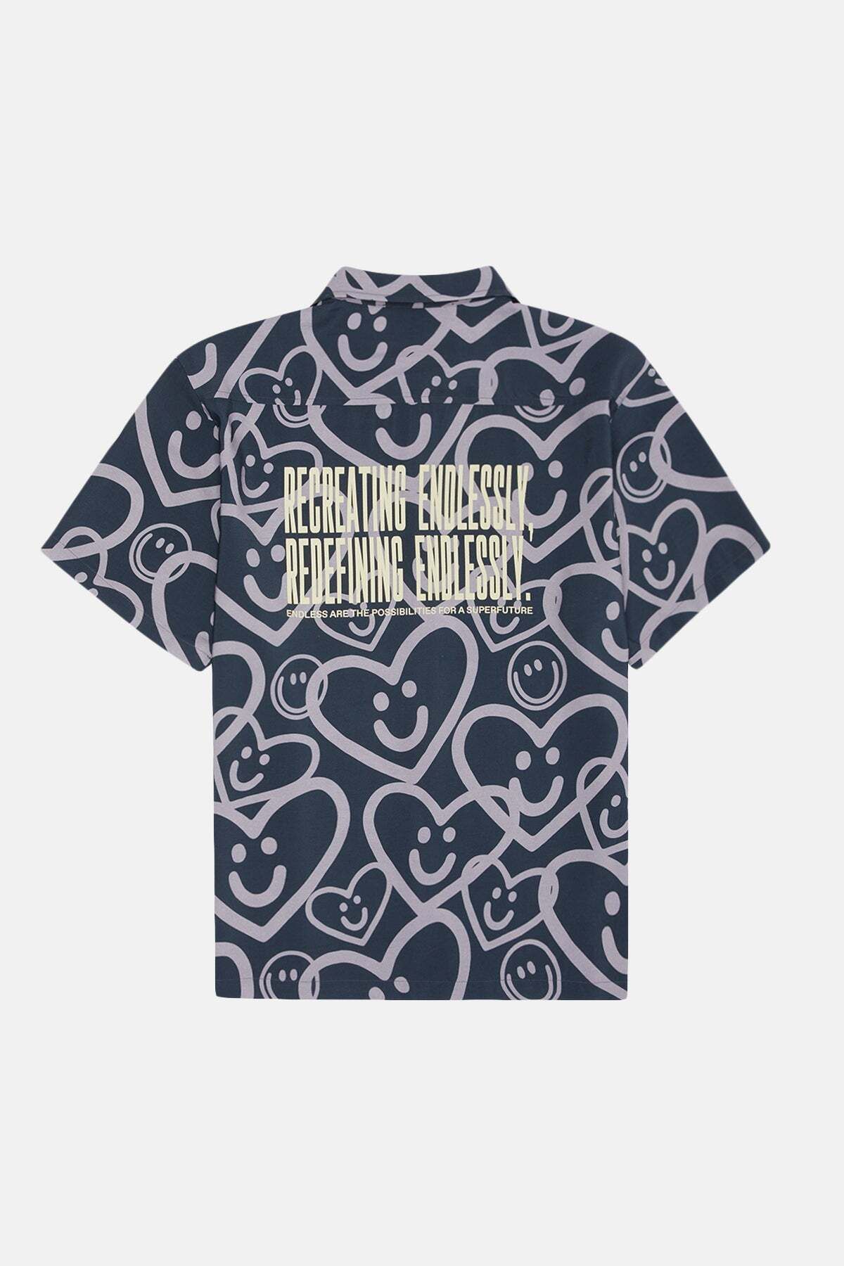 Reflect Studio-Gray Monogram Printed Short Sleeve Shirt 2