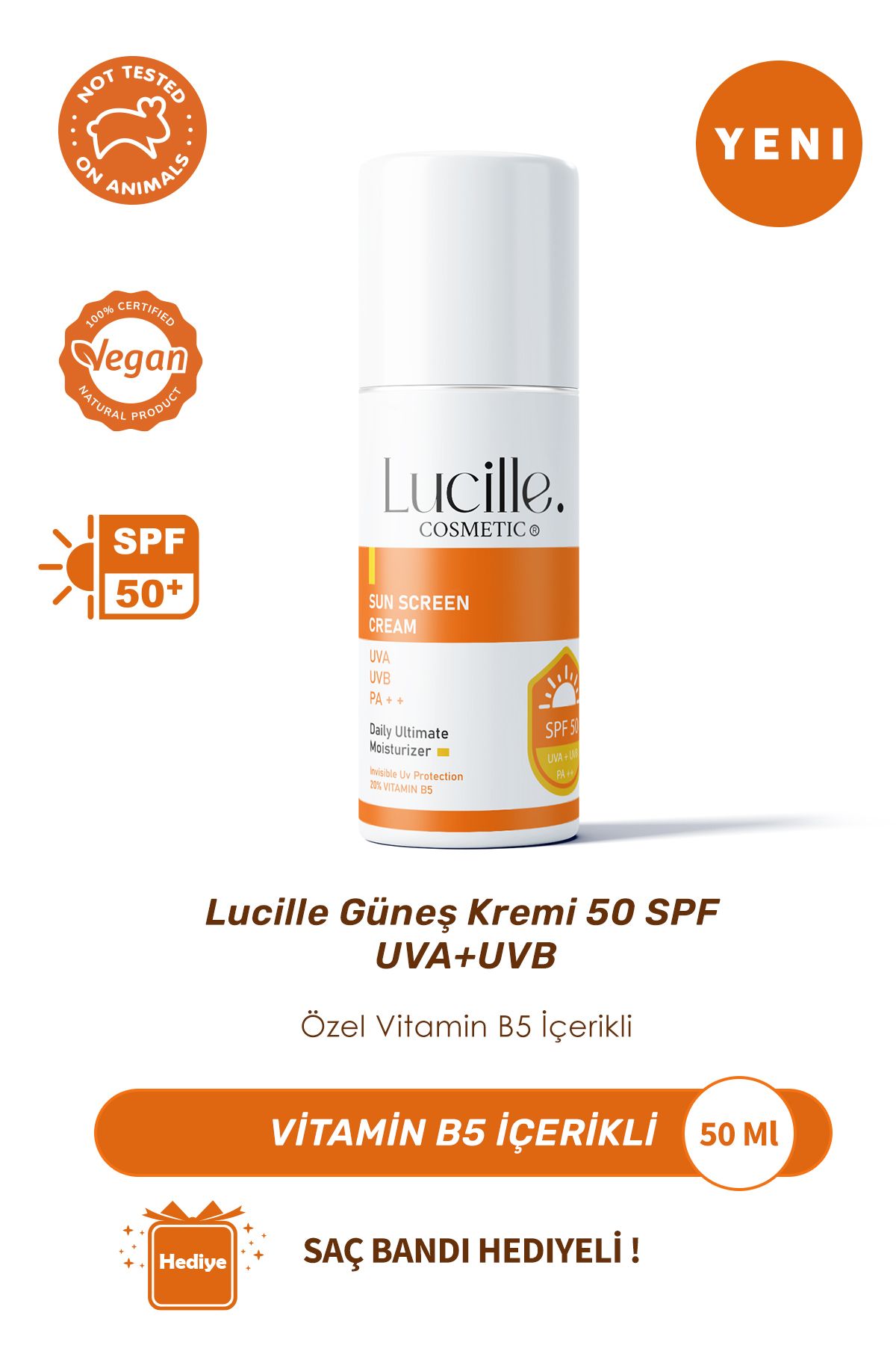 Lucille-Sun Cream 50 Spf -Uva+Uvb (Special Vitamin B5 Content) - 50 ml 1