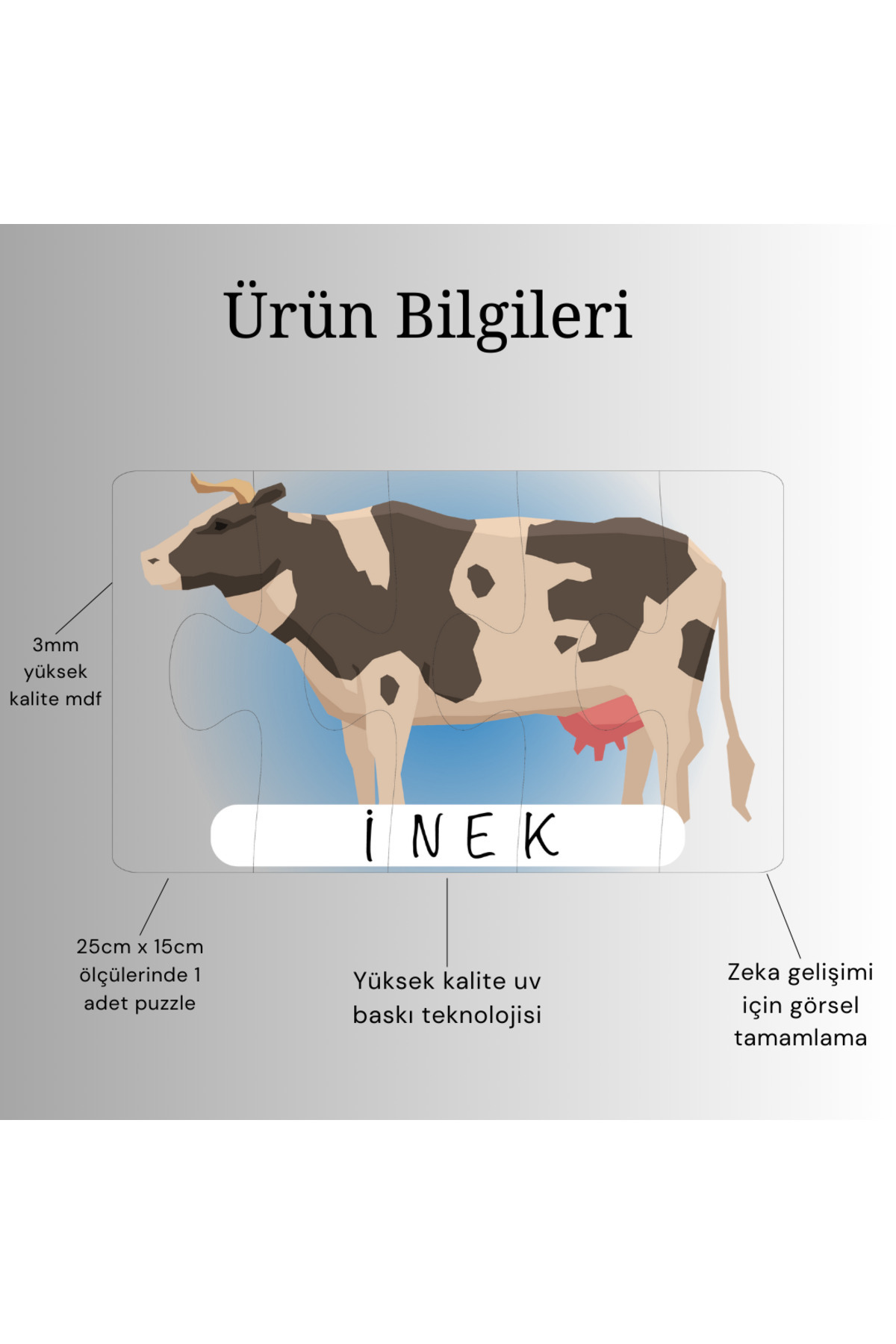 Karter İnovasyon Hayvanlar Öğrenme Eşleme Puzzle Kartı, Puzzle Eğitici Oyuncak, Montessori Eğitim Oyuncak, Motor Zeka fotoğrafı 5 (önizleme)