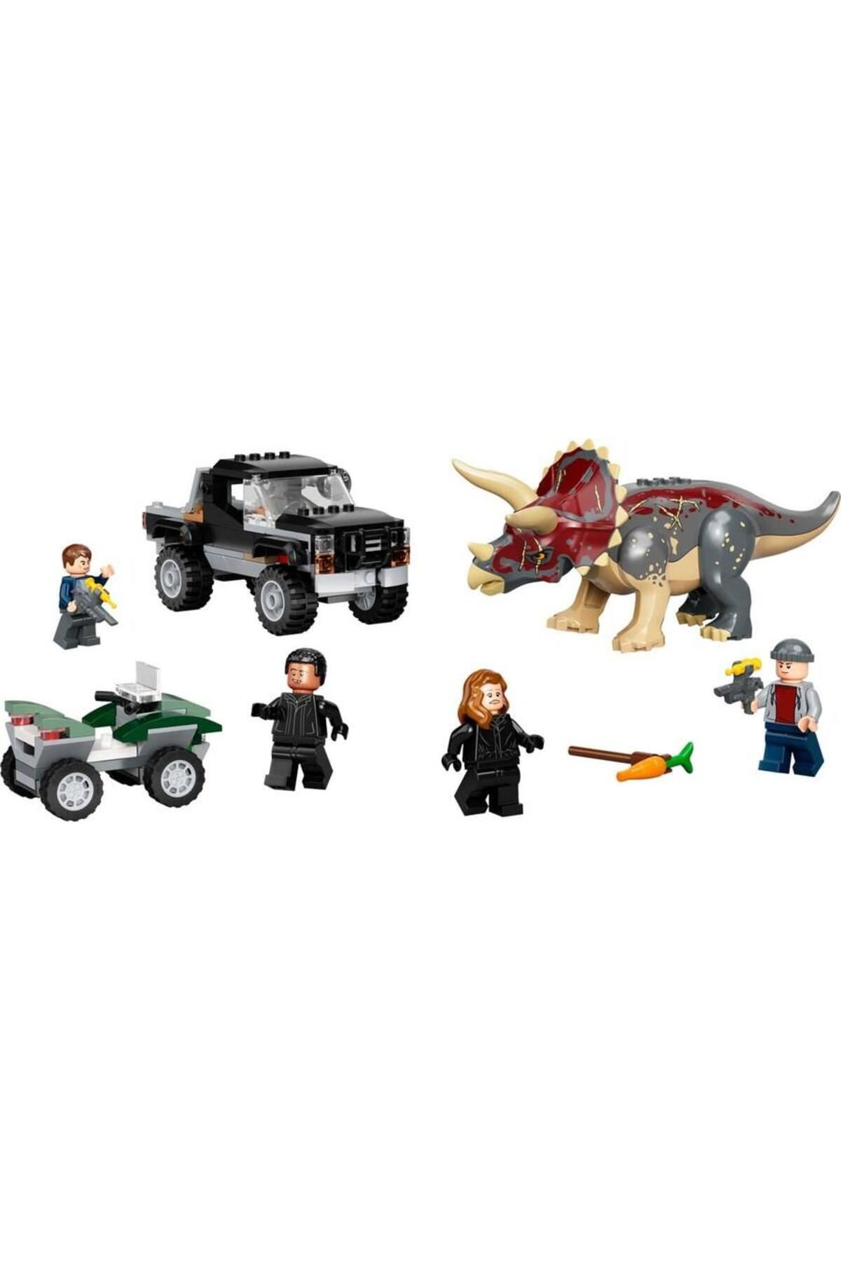 LEGO-Triceratops Pickup Truck Ambush Jurassic World 76950 Play Paper 3