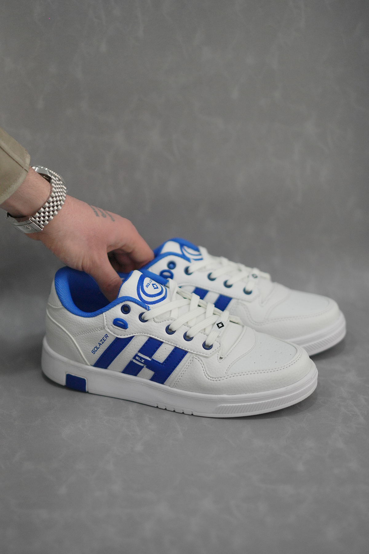 SOLAZER Erkek Beyaz Mavi Sneaker Günlük Spor Ayakkabı 034 - Fiyatı