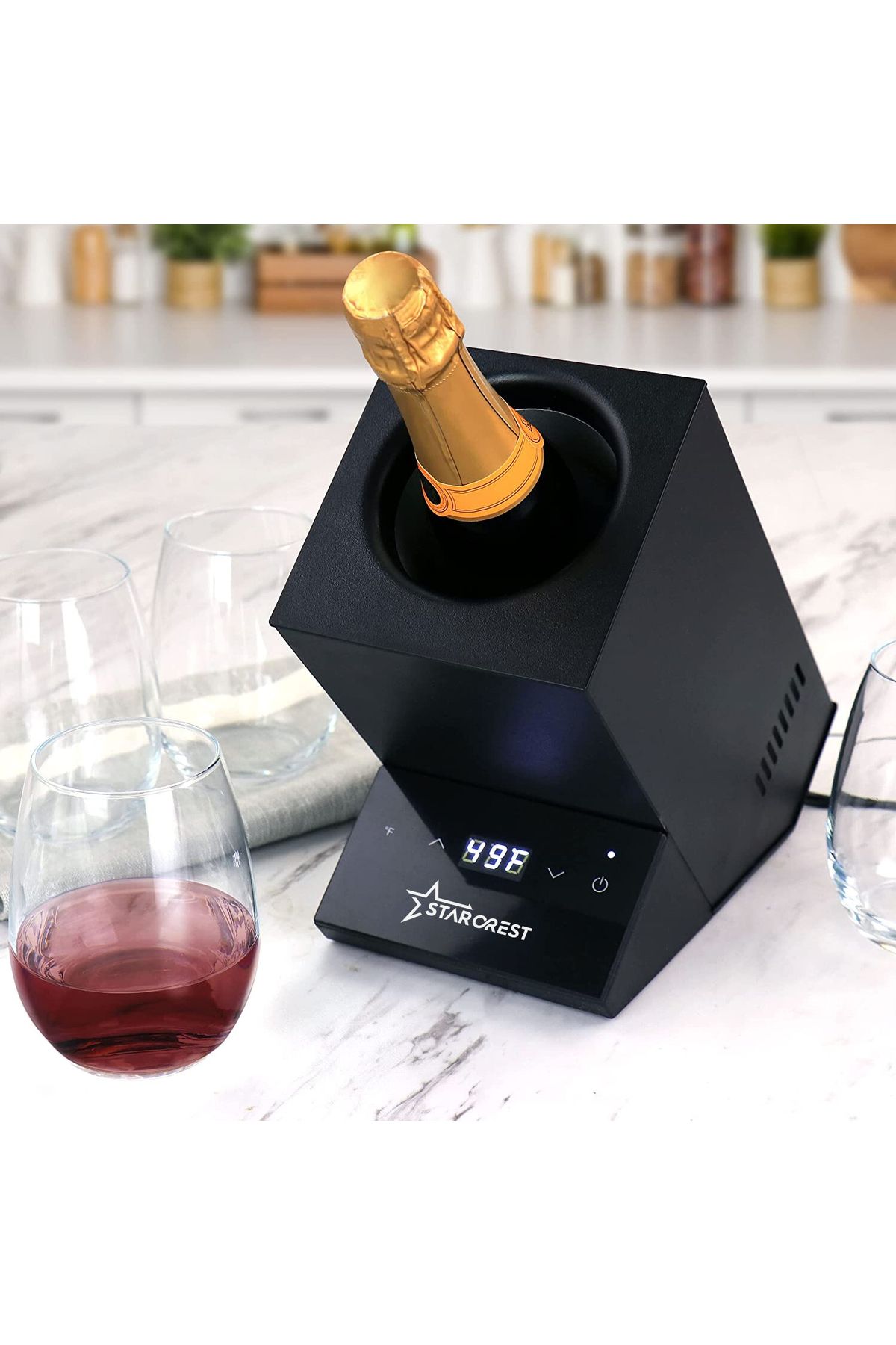 STARCREST-STARCREST SWN-1BT wine cooler, 1 bottle capacity, adjustable temperature 5-15°C, LED display 6