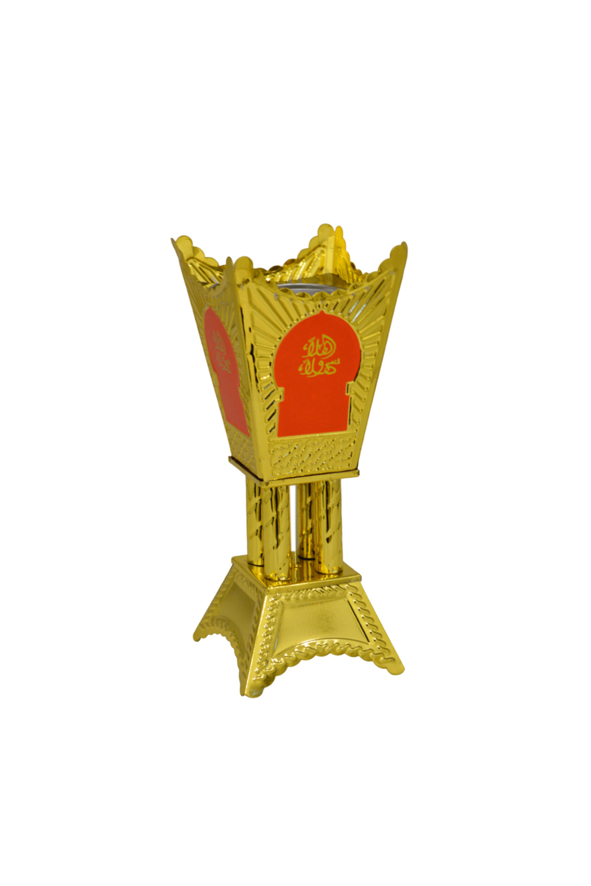Generic-Aluminum incense burner with a welcome phrase, gold color 1