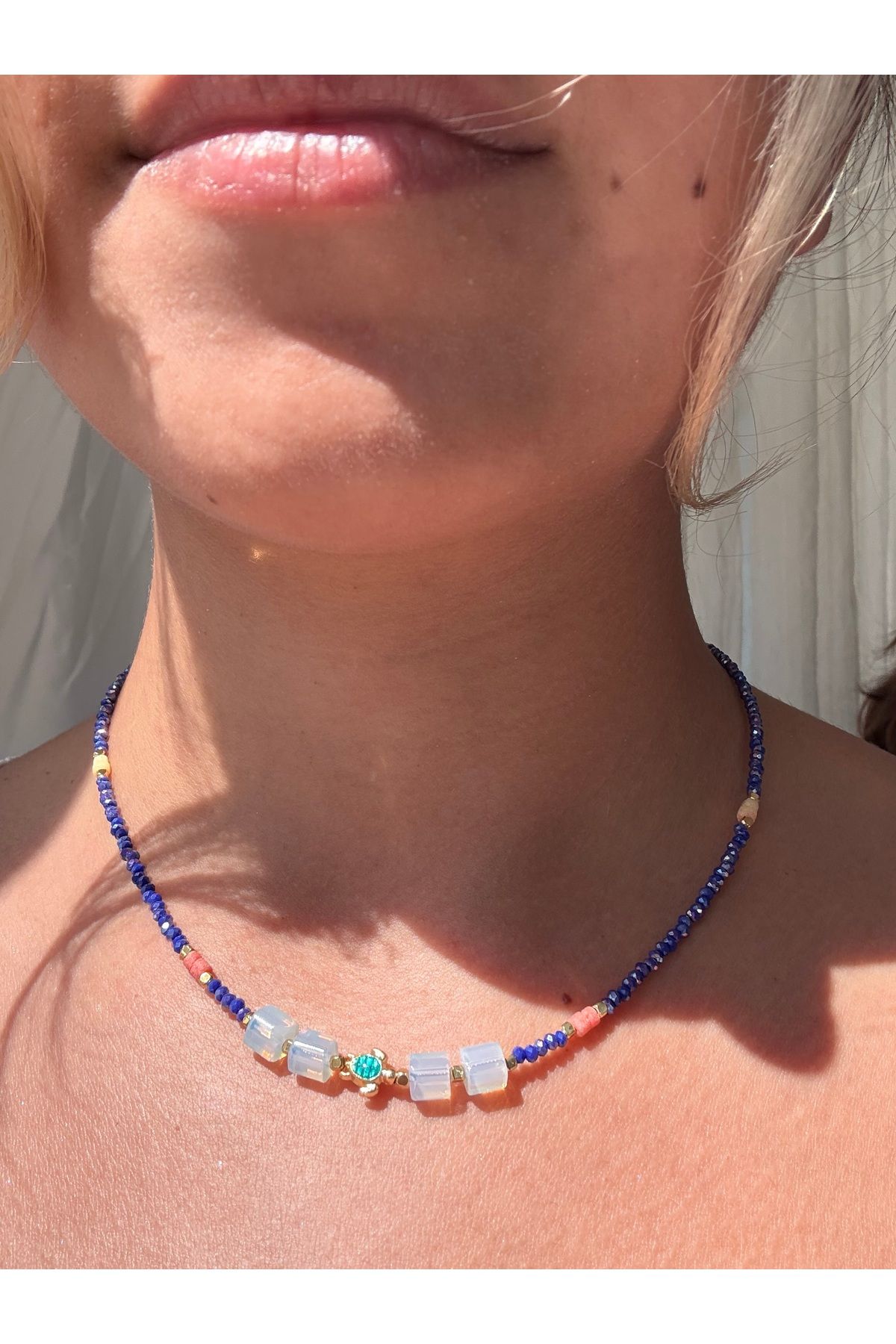 JEWELRY Ay taşı detaylı kristal kolye
