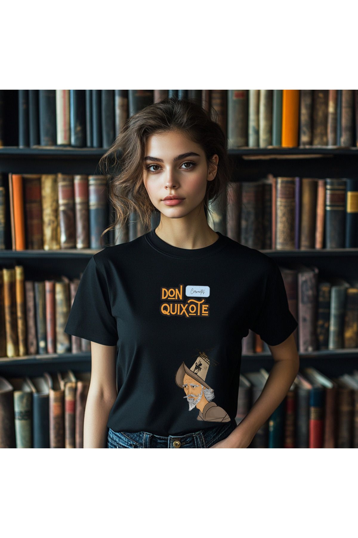 BookOrBook-CervanTes Don QuixoTe Unisex Cross T-shirt - Double Yarn, 100% CoTTon, ComforTable FiT 2