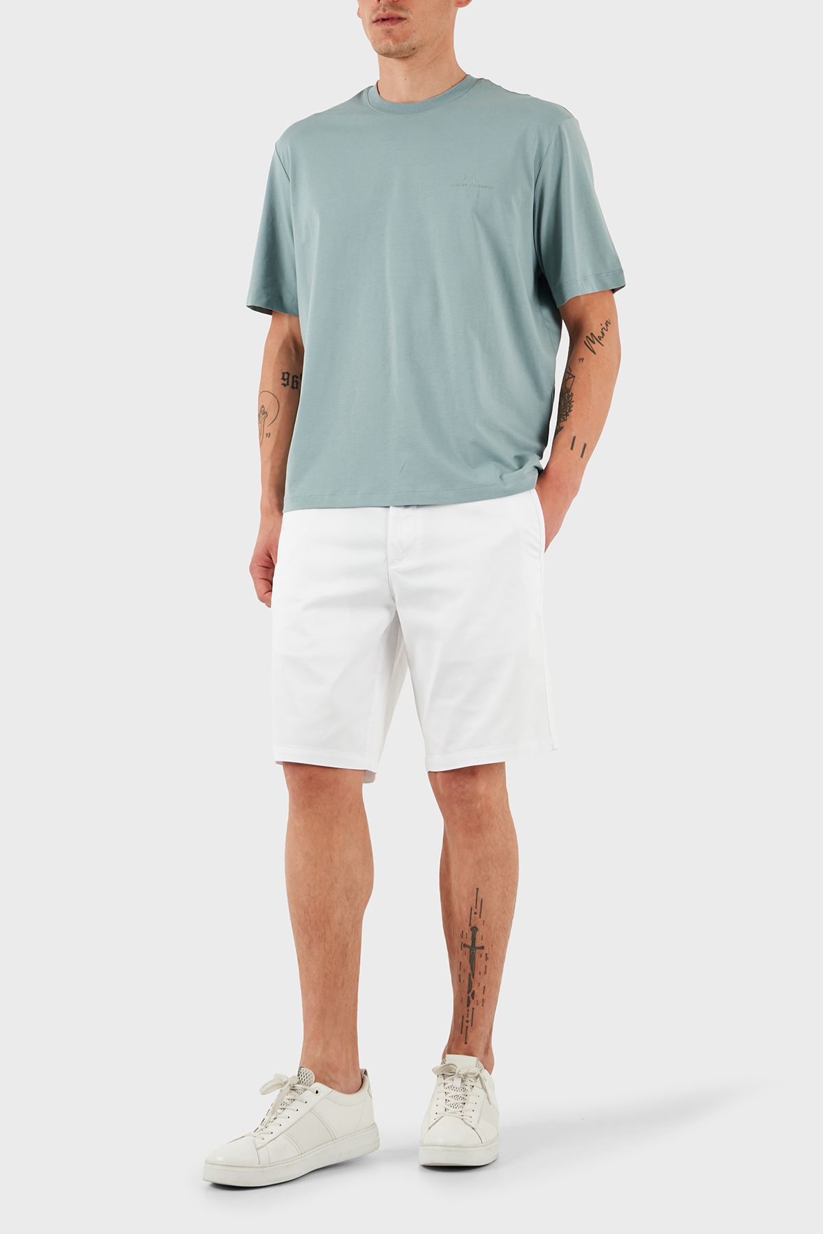 کشش نخی باریک مناسب کمر کوتاه مردانه کوتاه 8NZS42 ZN1RZ 1100 Armani Exchange