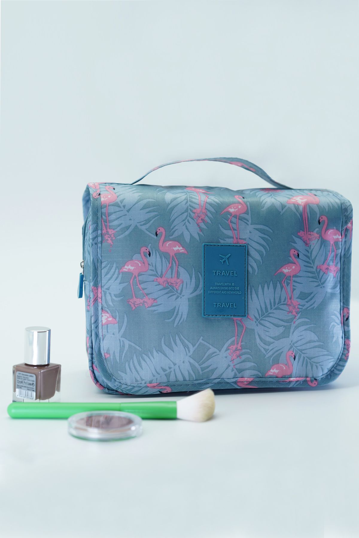 SONREYON-Multifunctional Hanging Makeup Bag Flamingo Pattern (Large Size) 5