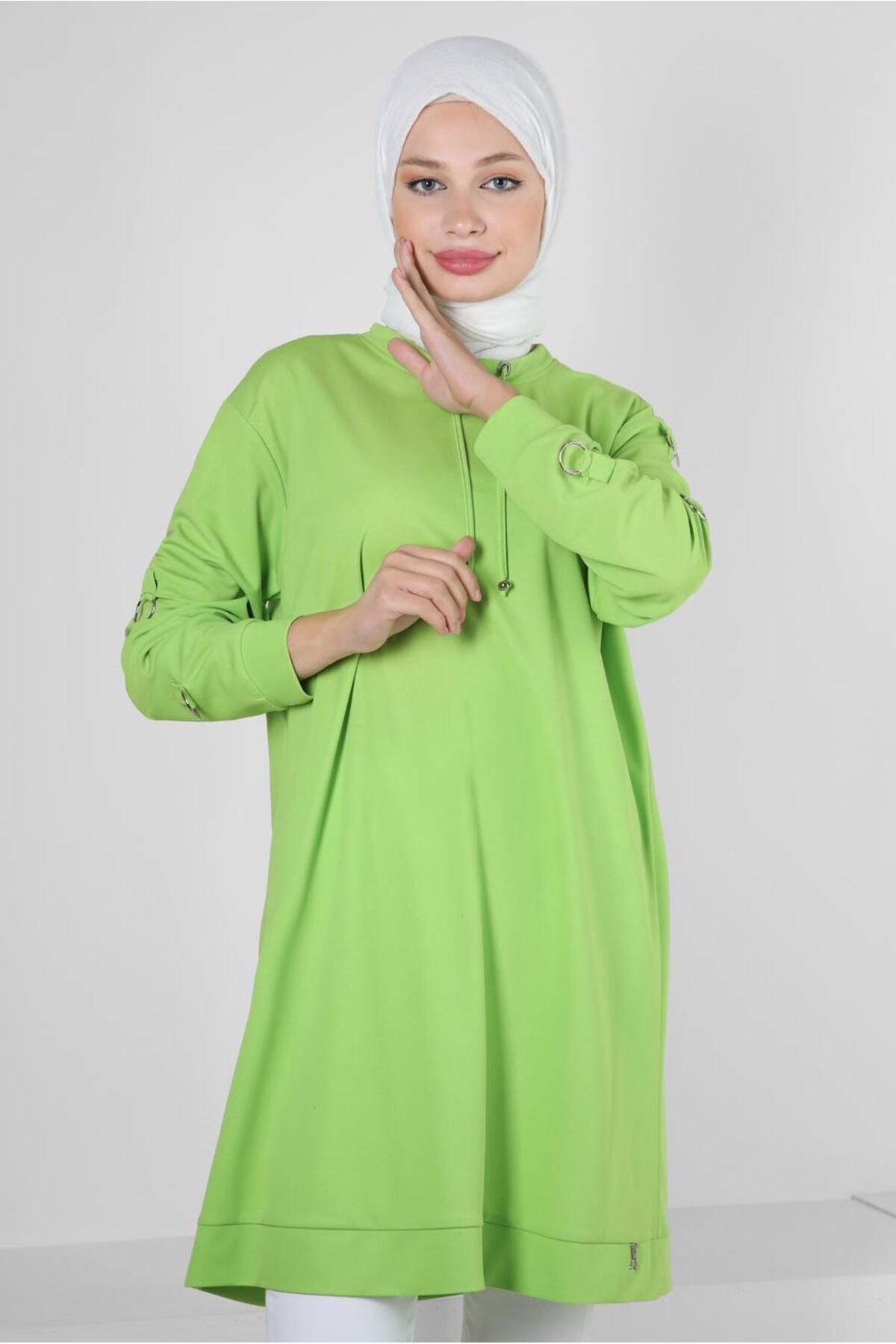 تونیک لباس ورزشی یقه گره خورده با لوازم فلزی 43851 Alvina
