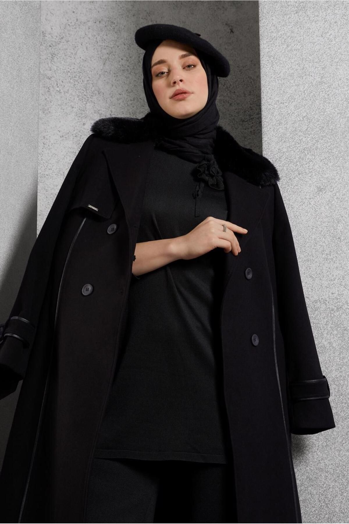 مانتو کمربندی 90506 Alvina