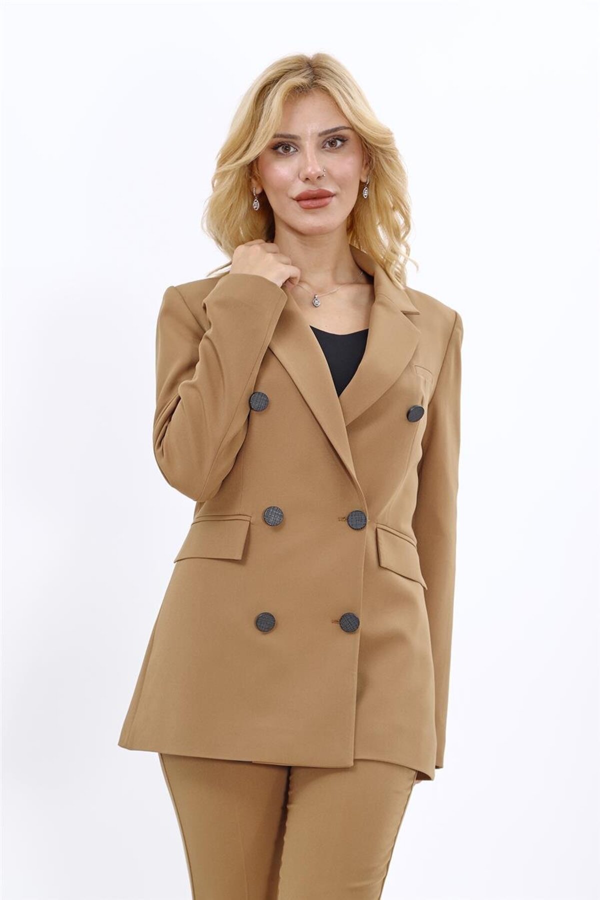 Men's Collar Dry Collar Blazer Jacket-Camel