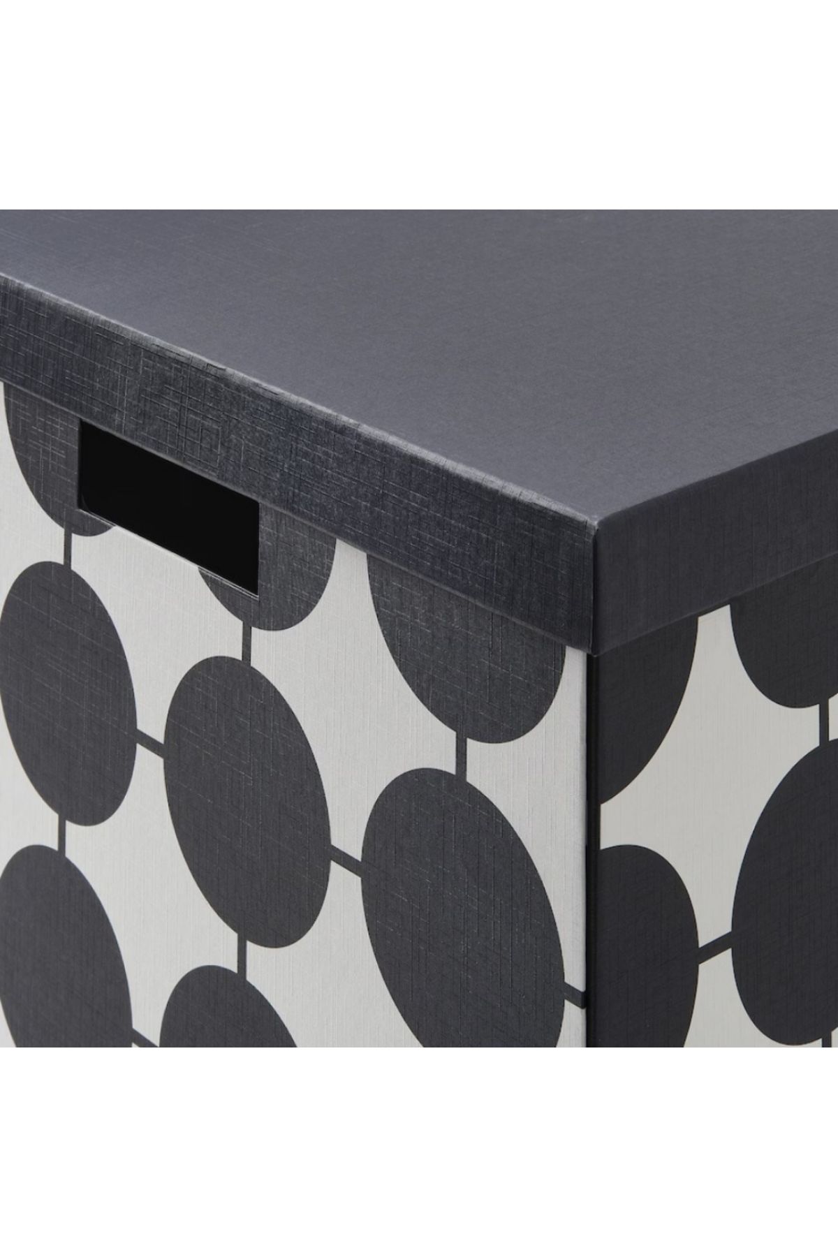 IKEA-TJENA Storage Box with Lid – White Black/Dotted, 32x35x32 cm – Sturdy & Recycled 4
