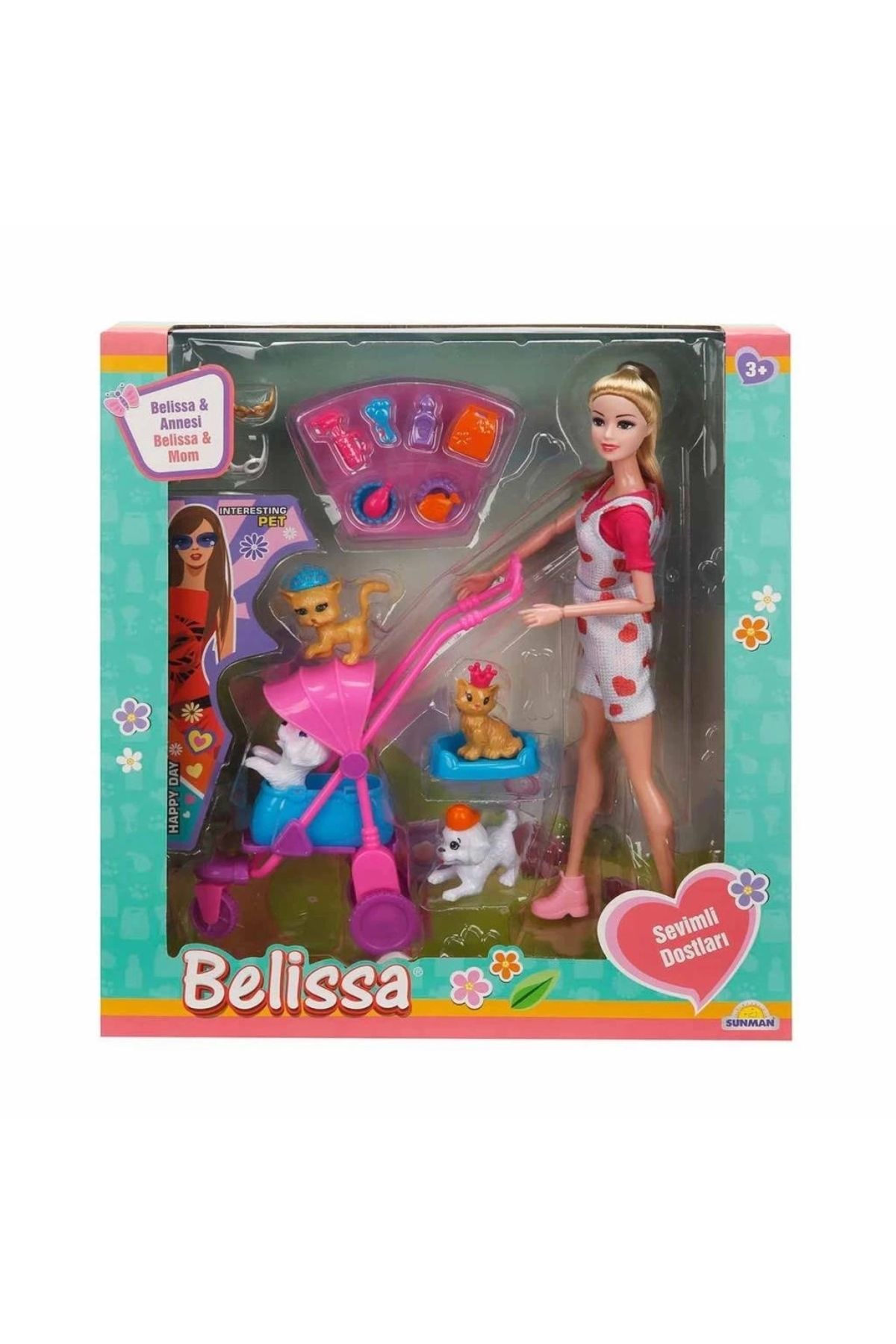 Finetoo Belissa’nın Annesi ve Sevimli Dostlar 30 cm Eğitici ve Eğlenceli Bebek Seti