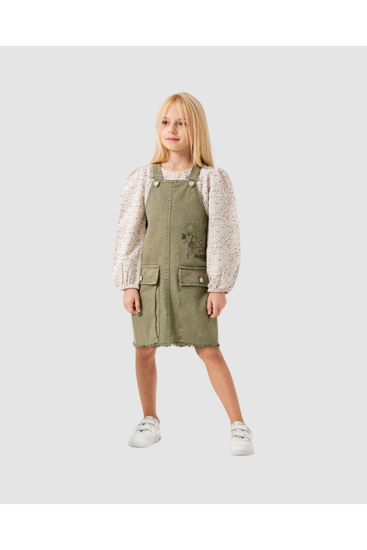 mislina kids Combinație Pentru Fete Serenity Denim Gilet Și Bluză Femeie - 10 years