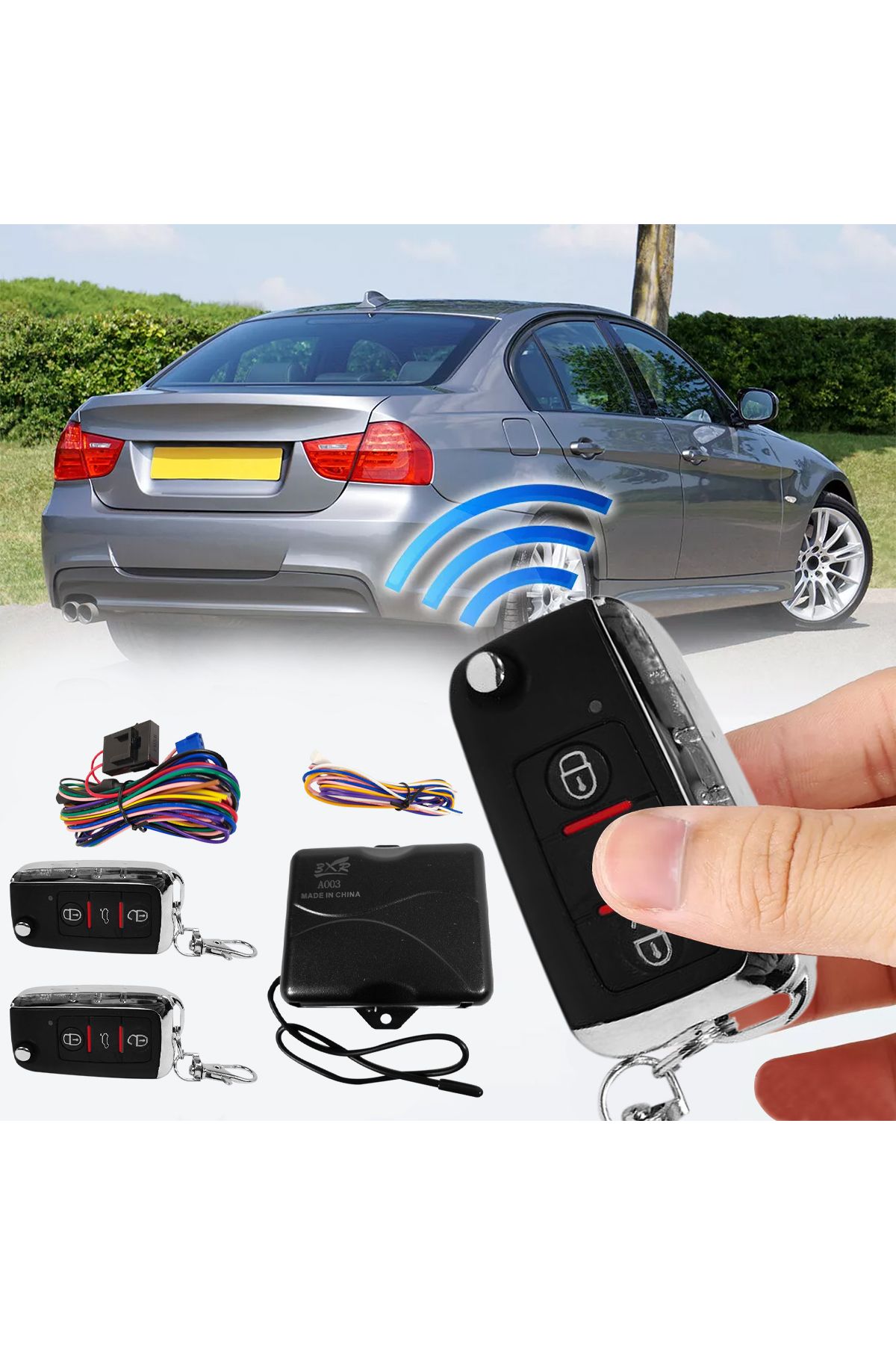 3XR-Car Keyless Entry System with 2 Remotes and Full Wiring Kit for Vehicle Security – Advanced Design 5
