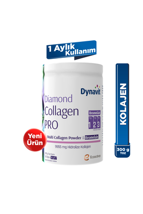 Dynavit Diamond Multi Collagen&Bromelain(Ananas Ekstresi)300g Toz-Hidrolize-Ö...