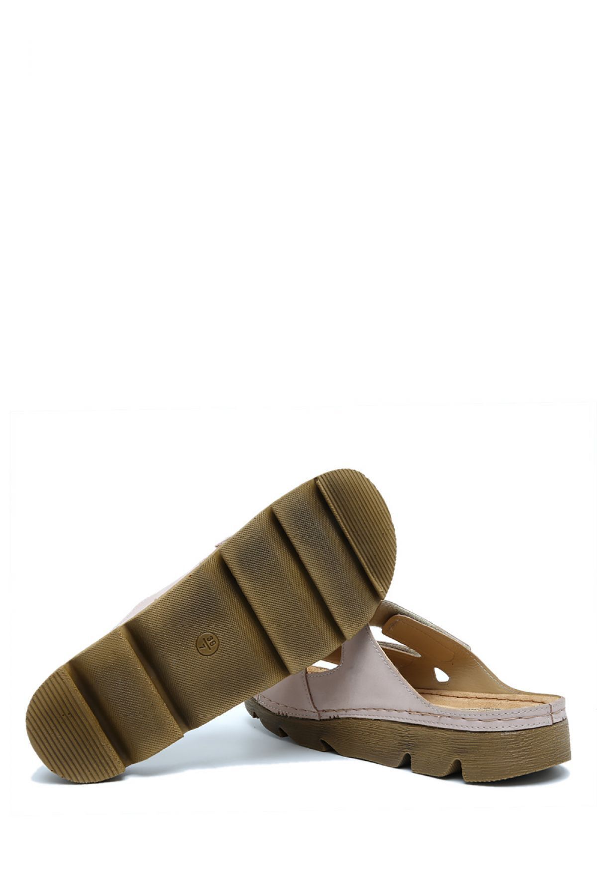Kifidis-Kifidis-Natura Women's Stoned Anatomical Leather Slippers Sib 220511   36-41 Powder/Powder 3