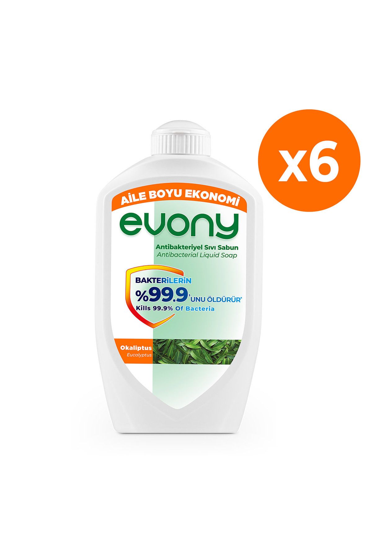 صابون مایع اکالیپتوس 1500 میلی لیتر 6 عدد (1 جعبه) Evony