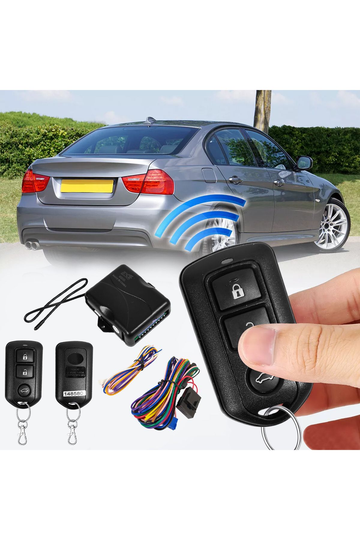 3XR-Advanced Car Keyless Entry System w/ Dual Remotes & Full Wiring Kit for Enhanced Vehicle Security 5