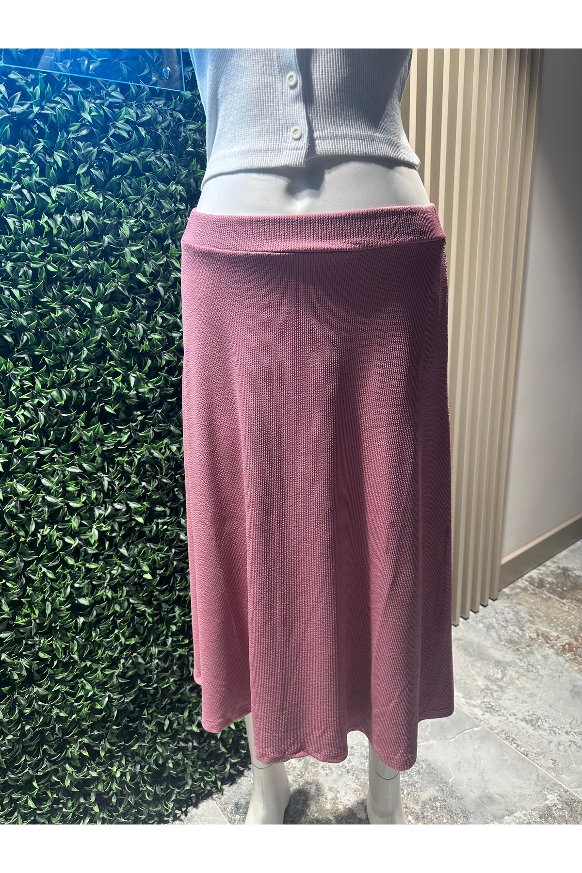 mor butik-Purple Boutique Women's Rose Busted Waist Elastic Twist Skirt 1