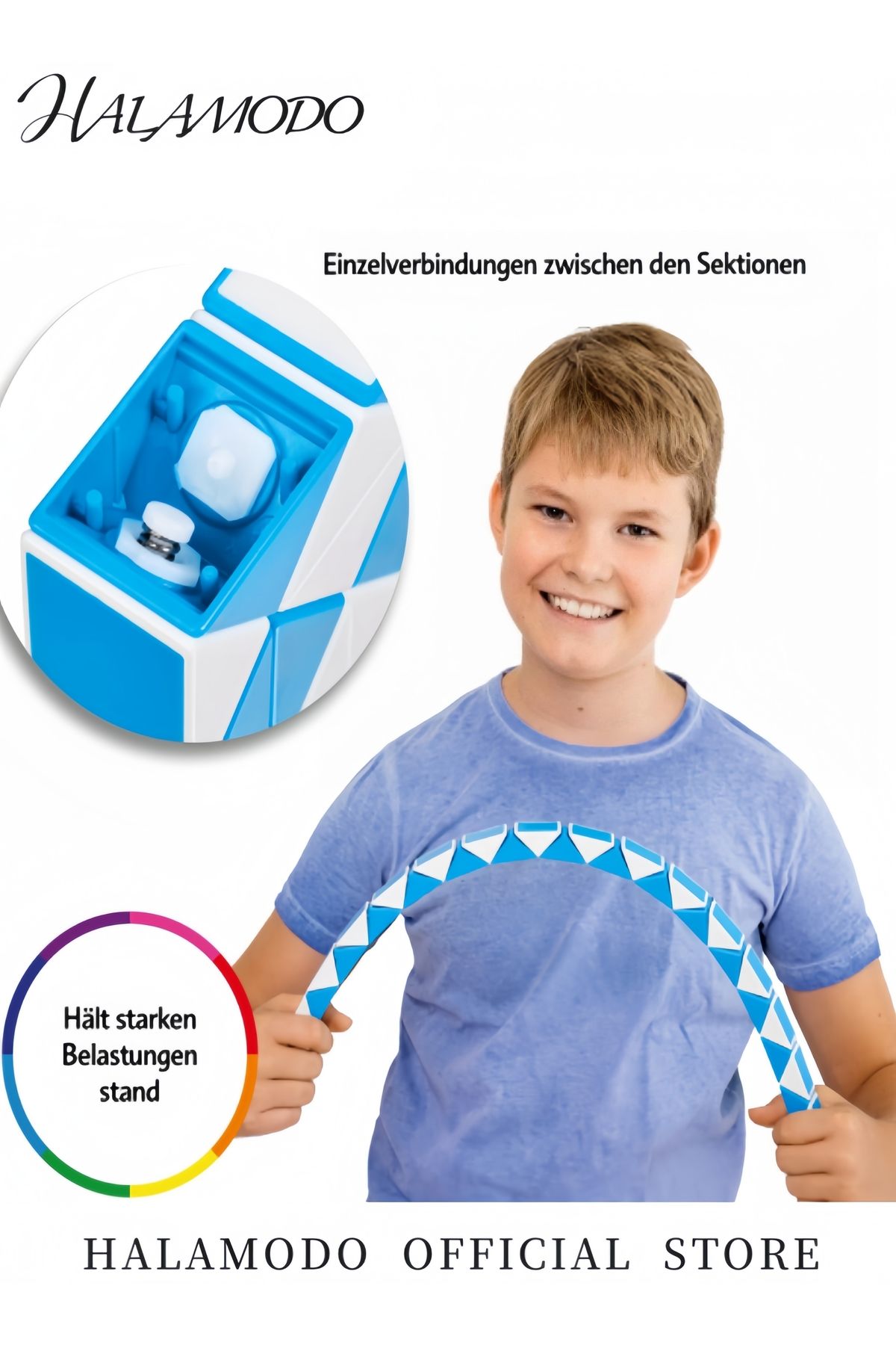 HALAMODO-Kid's Magic Snake Cube Fidget Snake Toy Cubes 3D Puzzle Game Stress Relief Fidget Toy 4