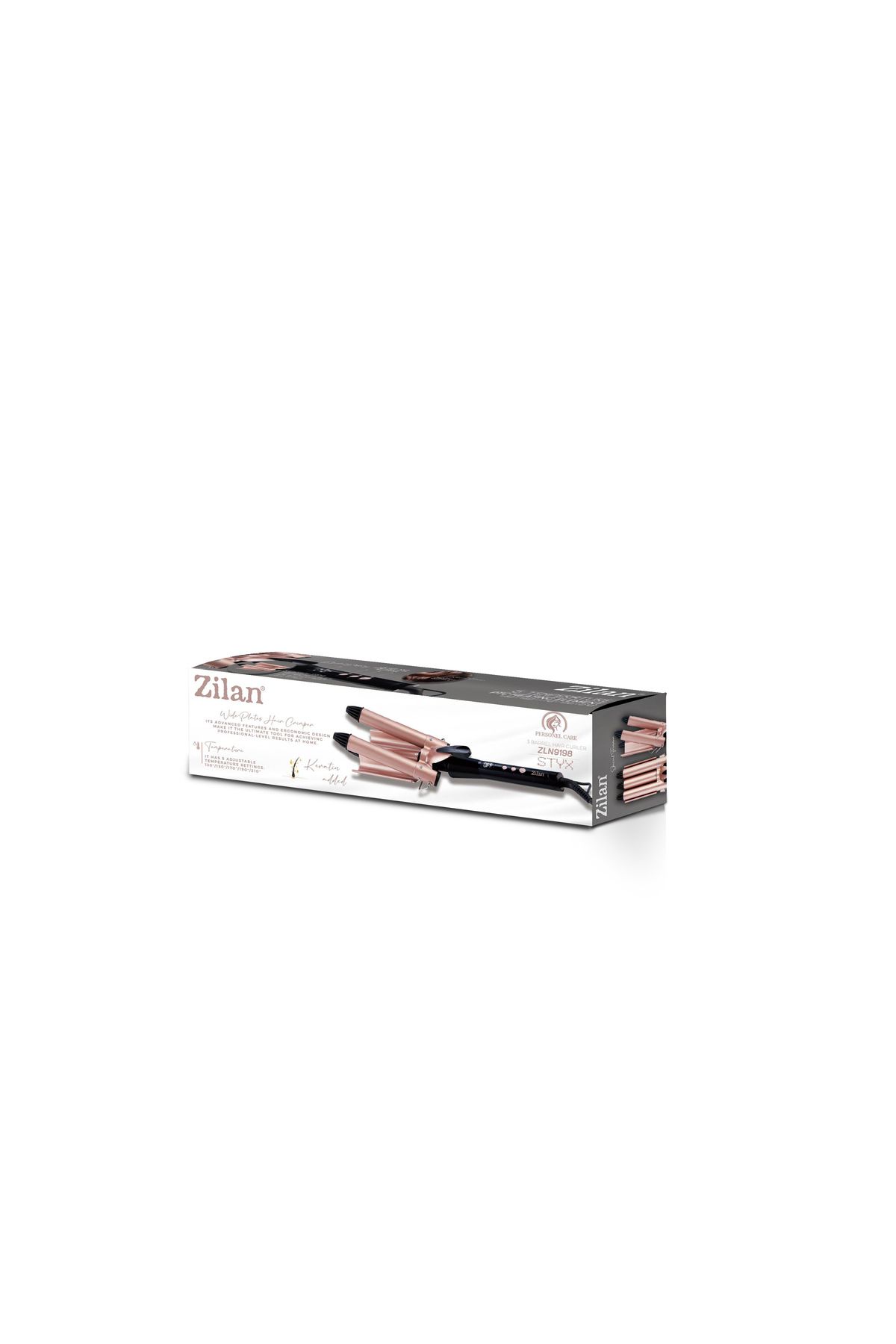 Zilan-Zilan ZLN9198 hair curler with 3 elements, 5 temperature settings, LED display, 128W 8