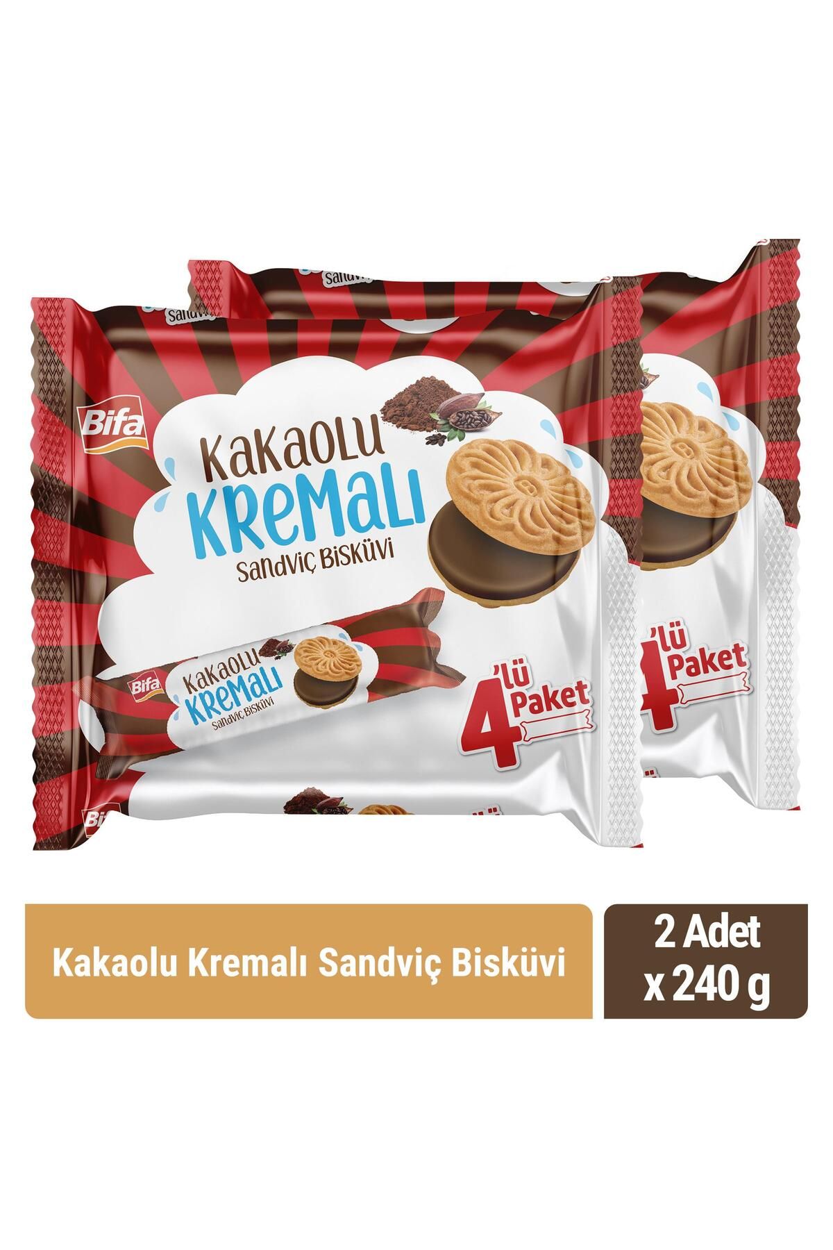 Bifa Kakaolu Kremalı Sandviç Bisküvi 240 gr X 2 Adet