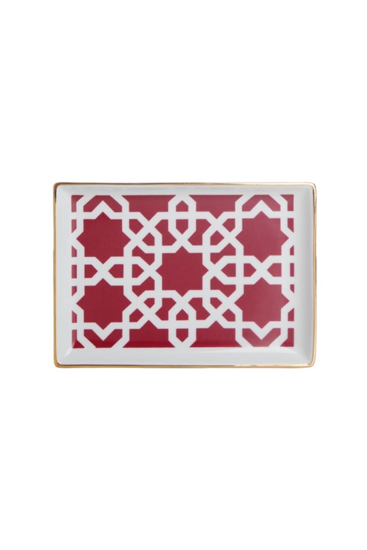 Porland-Morocco Patterned Fuchsia Breakfast Plate - 18x13 1