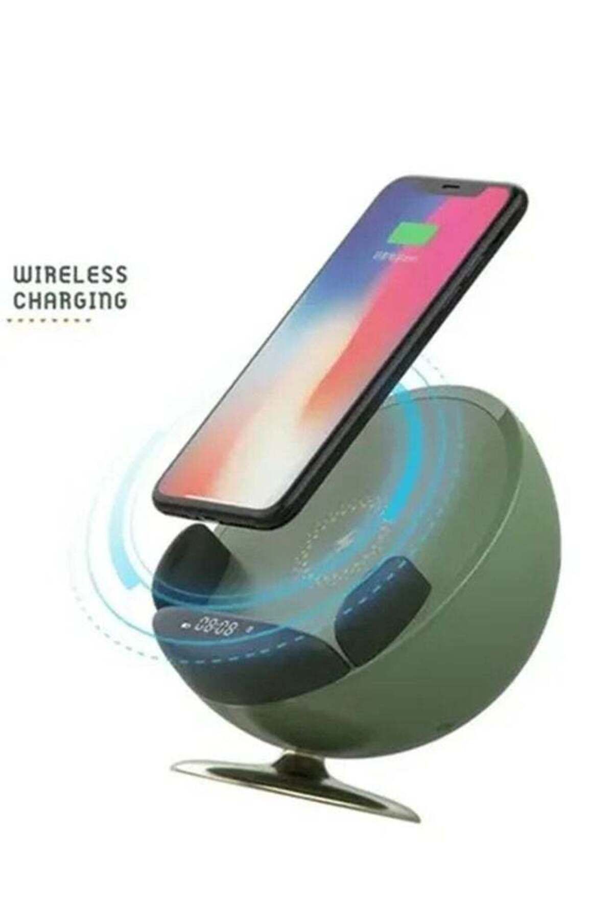 COOYA-Wireless Charging Bluetooth Speaker Subwoofer Computer Desktop Jack Alarm Clock Retro Small Stereo 3