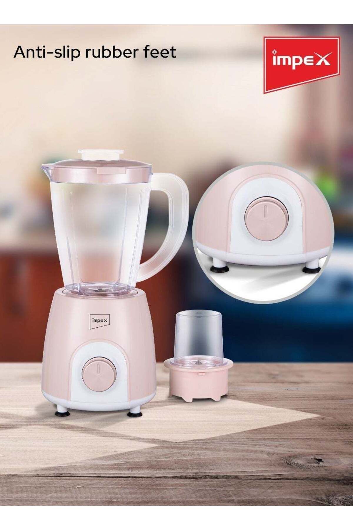İMPEX-2 in 1 Blender 1.4L 400W Mixer Grinder BL 3501 - 2 Speed with Pulse Control 4 Stainless Steel Blade 5