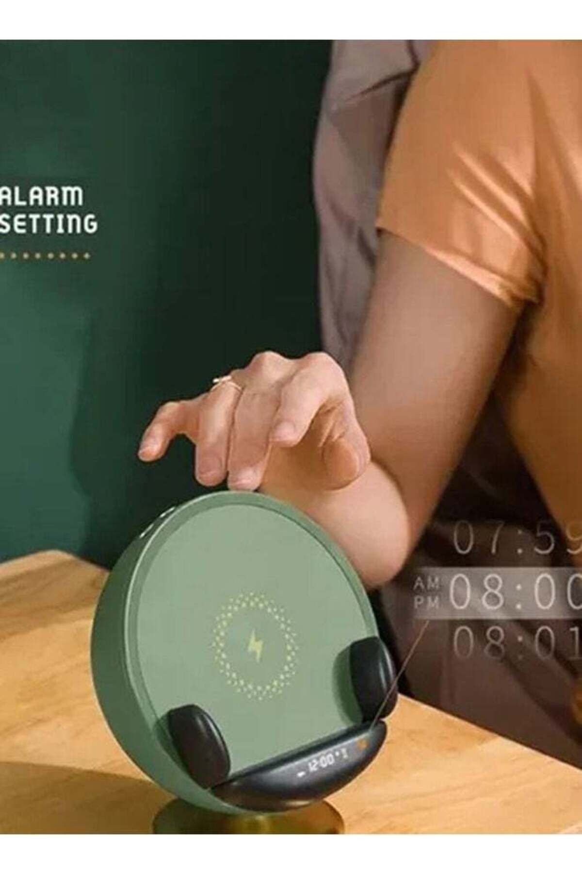 COOYA-Wireless Charging Bluetooth Speaker Subwoofer Computer Desktop Jack Alarm Clock Retro Small Stereo 5