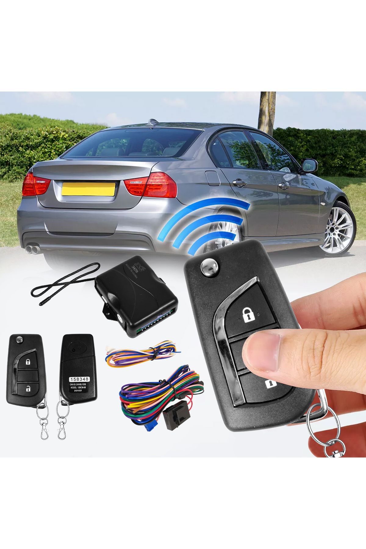 3XR-Car Keyless Entry System with 2 Remote Controls and Central Locking Module – Universal Fit 5