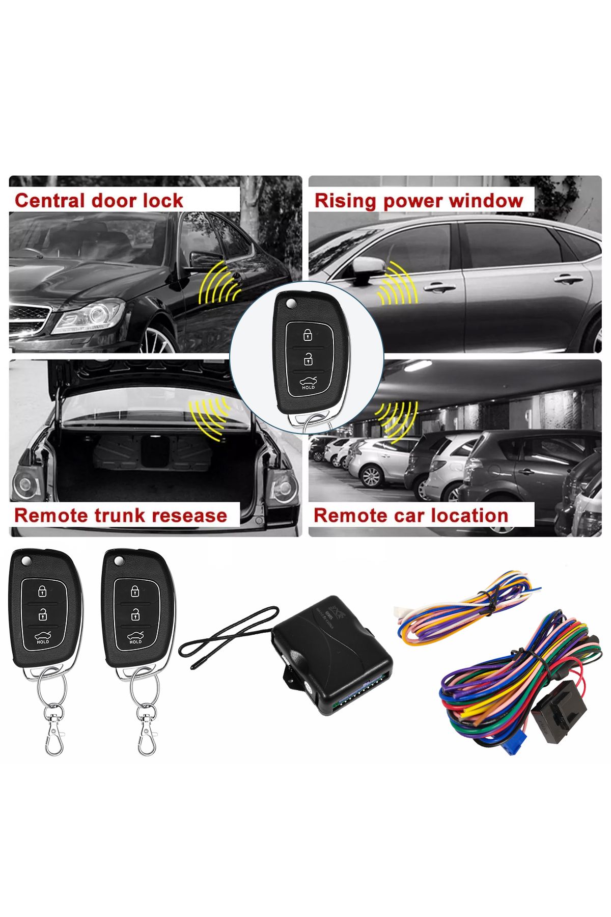 3XR-Universal Remote Keyless Entry System with Central Locking, Trunk Release & Remote Car Locator 7