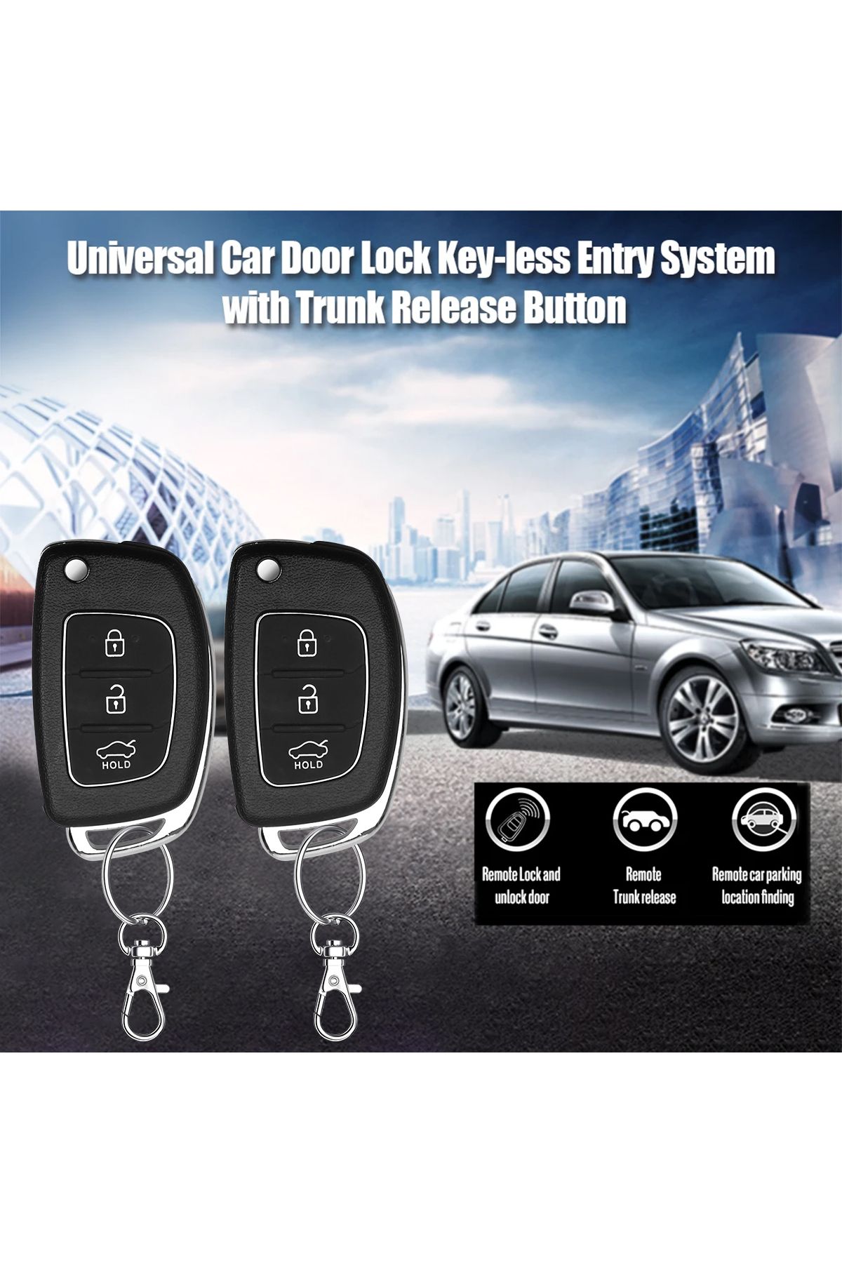 3XR-Universal Remote Keyless Entry System with Central Locking, Trunk Release & Remote Car Locator 5